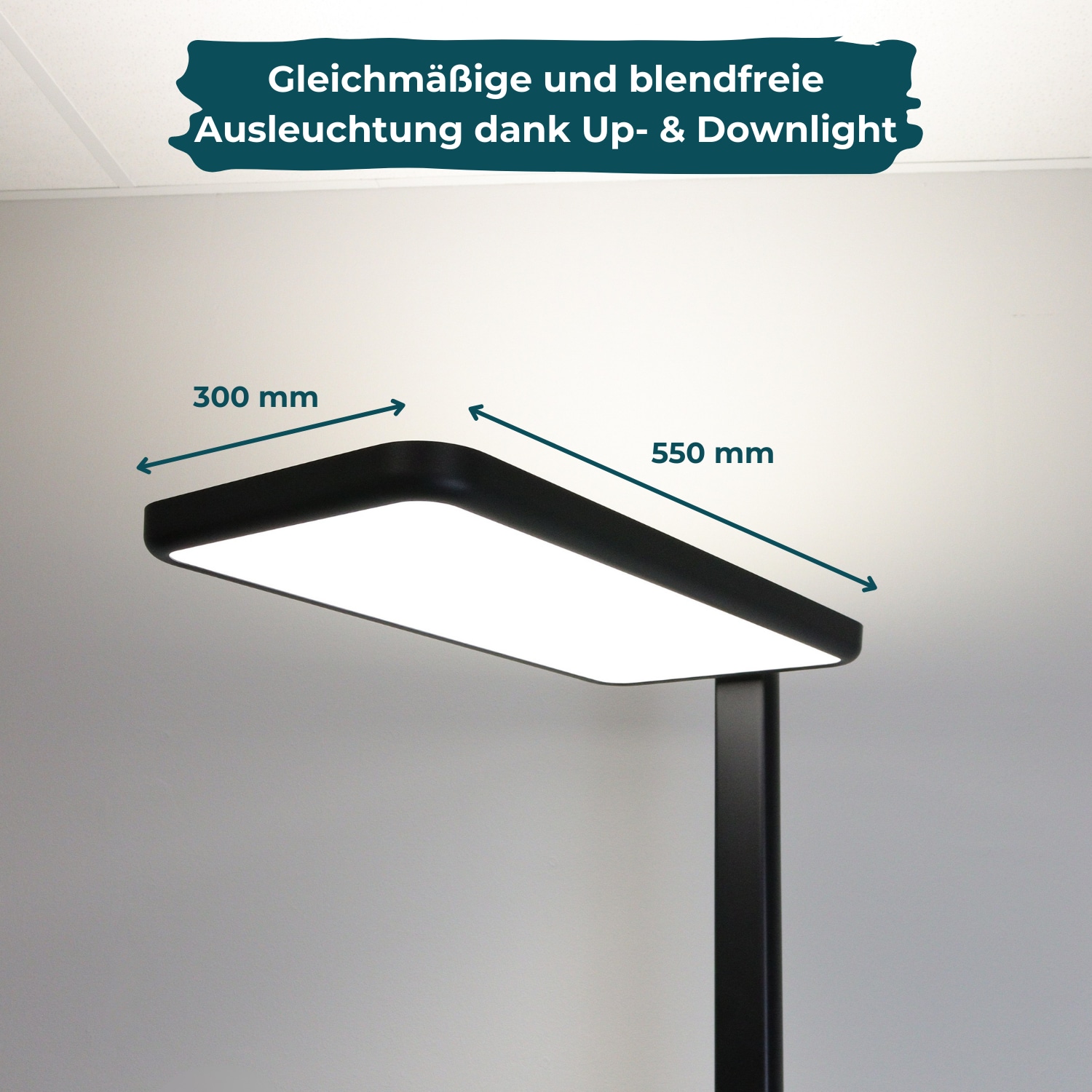 LUXULA LED-Büro-Stehleuchte, EEK: G, 100 W, 7000 lm, 4000K, schwarz LUXULA LED-Büro-Stehleuchte, EEK: G, 100W, 7000lm, 4000K, schwarz