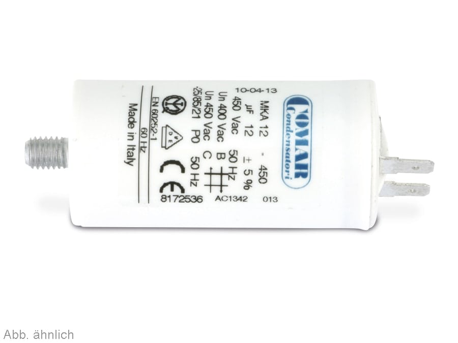 COMAR Motorkondensator FS (Flachstecker), 30µF, 450V, Flachstecker COMAR Motorkondensator, 30µF, 450V, Flachstecker
