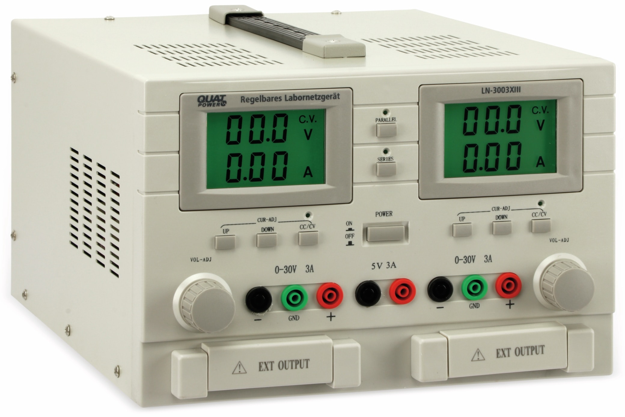 QUATPOWER Labornetzgerät LN-3003XIII, 2x 0...30 V-, 0...3 A, 5 V-/3 A QUATPOWER Labornetzgerät LN-3003XIII, 2x 0...30 V-, 0...3 A, 5 V-/3 A
