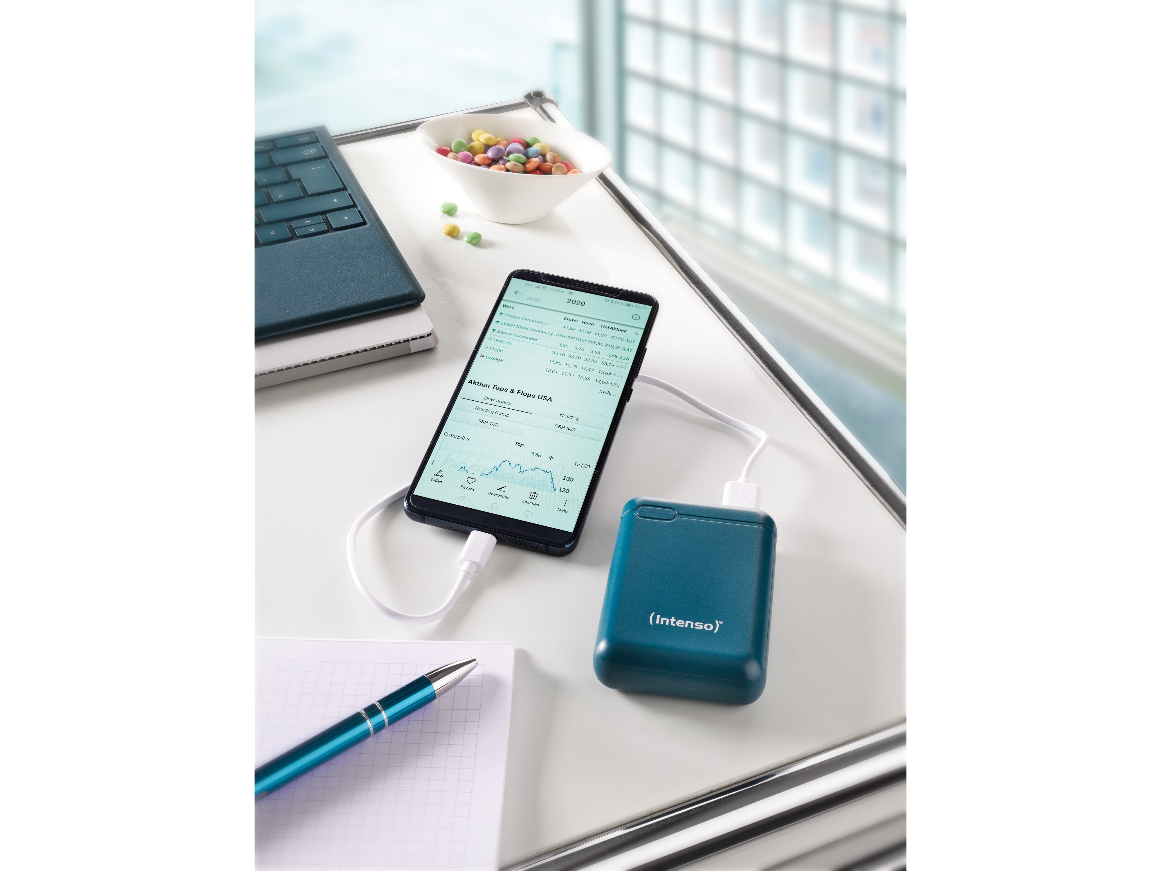 INTENSO USB Powerbank 7313537 XS 10000, 10.000 mAh, petrol INTENSO USB Powerbank 7313537 XS 10000, 10.000 mAh, petrol