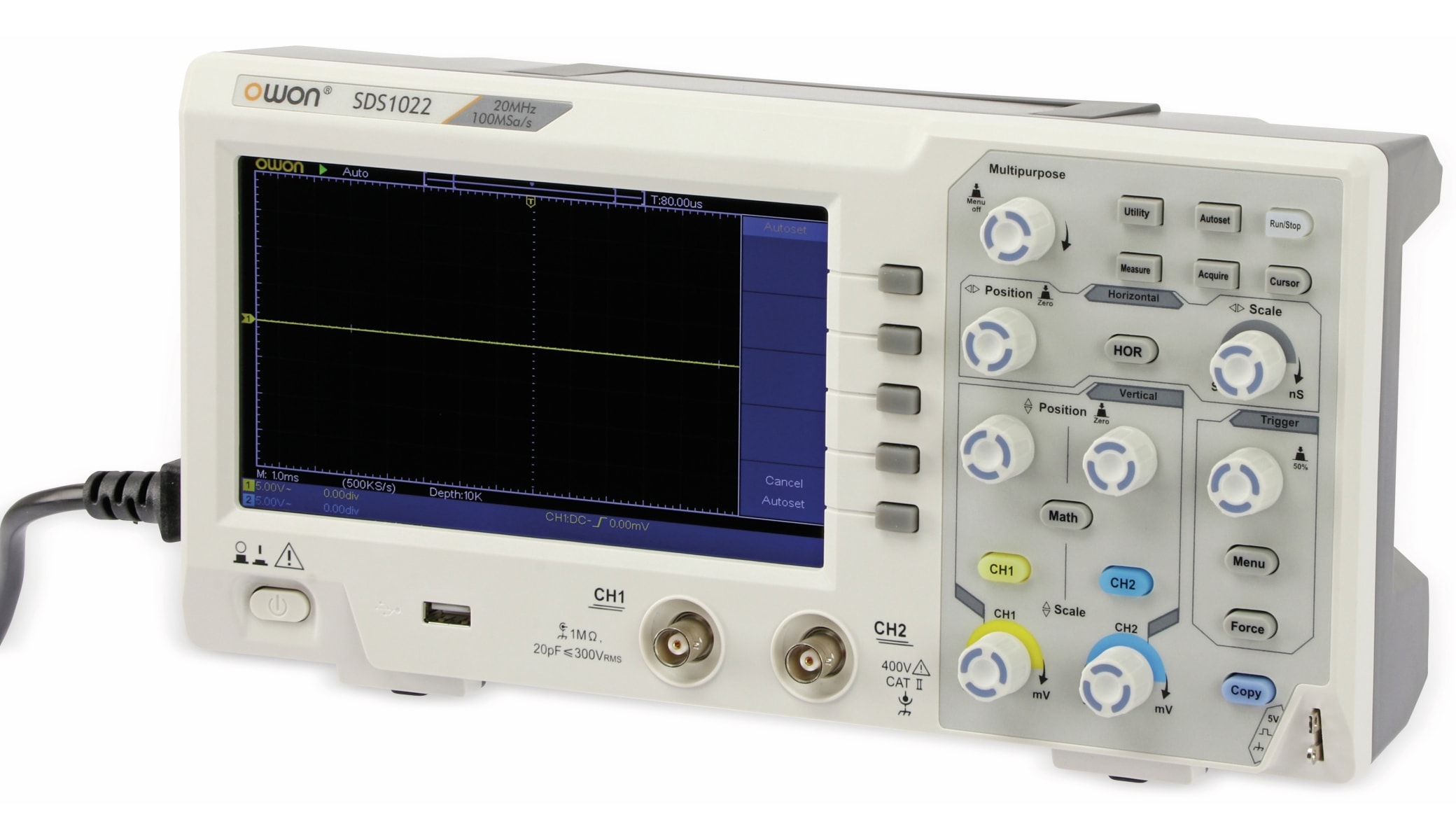 OWON LCD Speicher-Oszilloskop SDS1022, 2-Kanal, 20 MHz, USB OWON LCD Speicher-Oszilloskop SDS1022, 2-Kanal, 20 MHz, USB