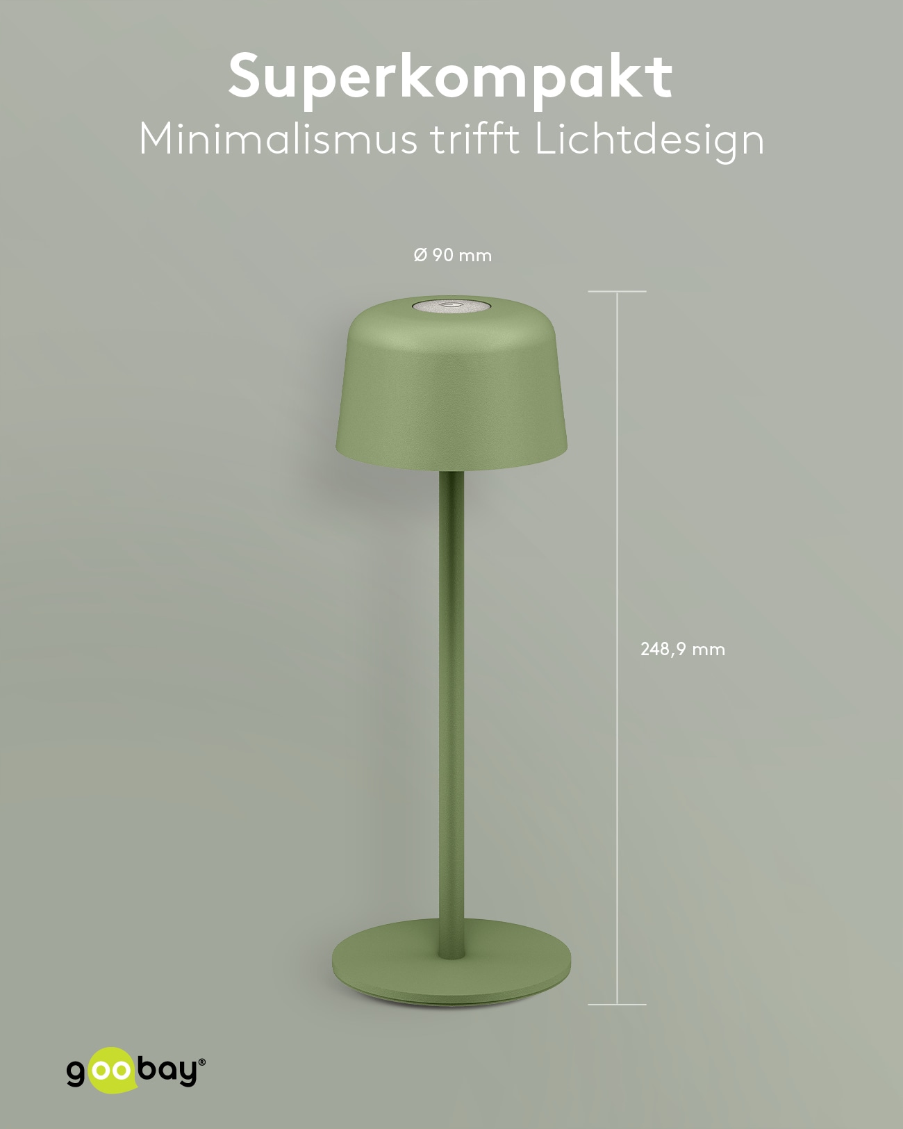 GOOBAY LED-Tischleuchte 77677, 2W, 3000 K, 150 lm, warmweiß, IP44, grün GOOBAY LED-Tischleuchte 77677, 2W, 3000 K, 150 lm, warmweiß, IP44, grün