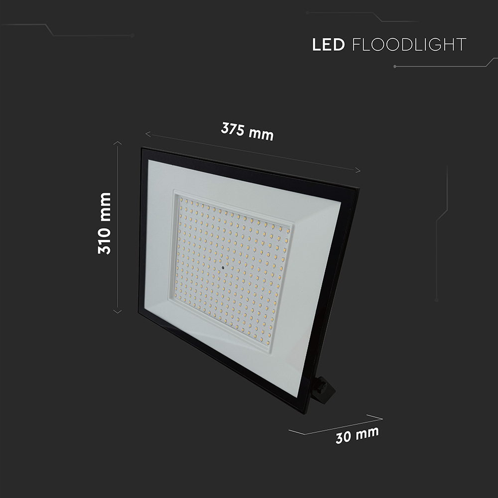 V-TAC LED-Fluter, VT-44208, 200 W, 4000K, EEK: F, 16450 lm, neutralweiß, IP65, schwarz V-TAC LED-Fluter, VT-44208, 200 W, 4000K, EEK: F, 16450 lm, neutralweiß, IP65, schwarz
