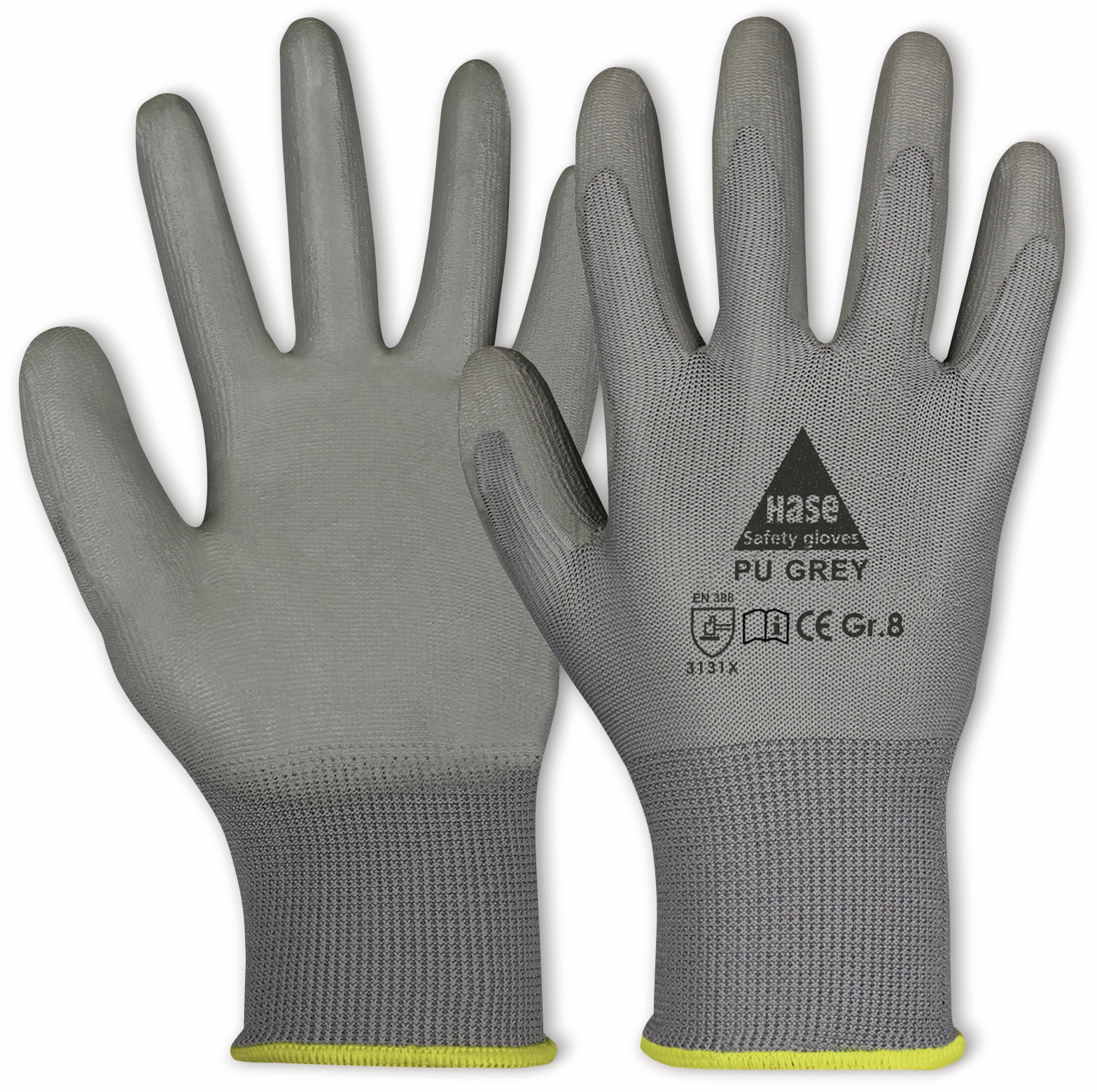 HASE SAFETY GLOVES Arbeitshandschuhe PU, PU grey, EN 388, EN 420, grau, Größe 7 HASE SAFETY GLOVES Arbeitshandschuhe PU, PU grey, EN 388, EN 420, grau, Größe 7