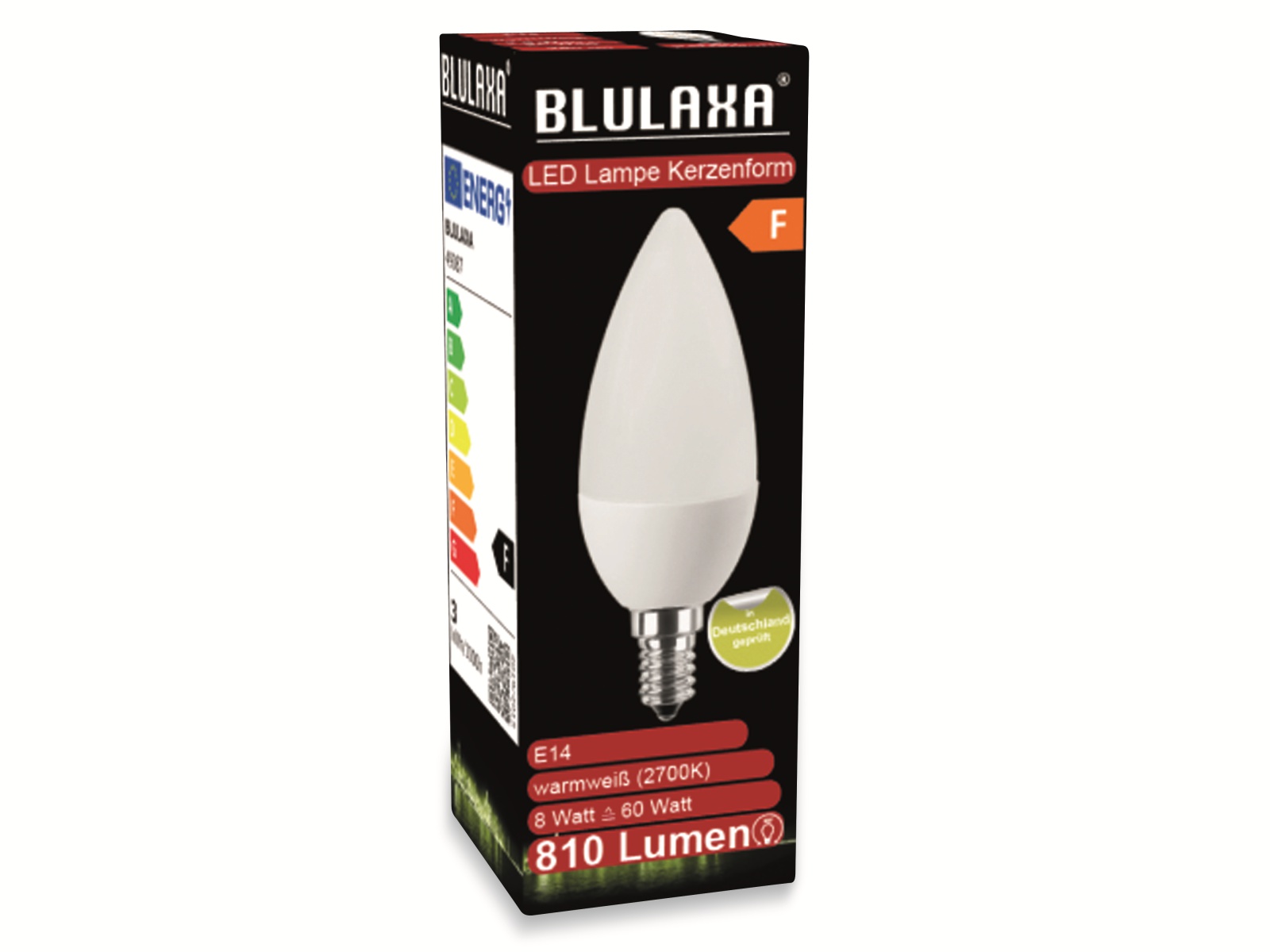 BLULAXA LED-SMD-Lampe, C35, E14, EEK: F, 8 W, 810 lm, 2700 K BLULAXA LED-SMD-Lampe, C35, E14, EEK: F, 8 W, 810 lm, 2700 K