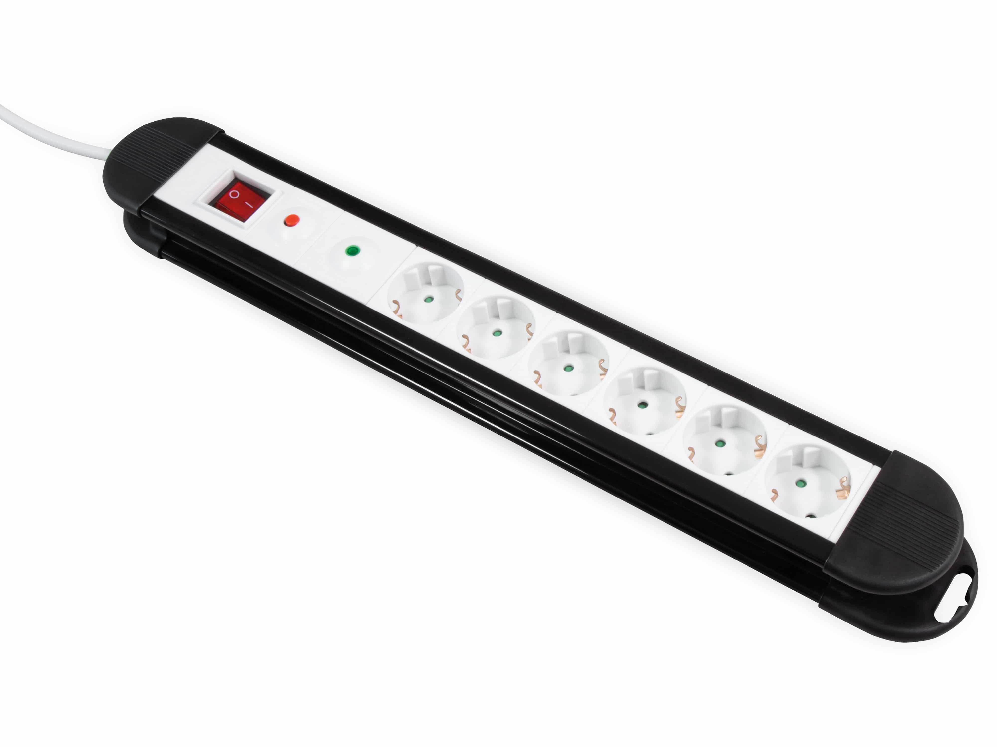 MCPOWER Steckdosenleiste KL-06, 6-fach, 1,4 m Zuleitung, ÜS, Schalter MCPOWER Steckdosenleiste KL-06, 6-fach, 1,4 m Zuleitung, ÜS, Schalter