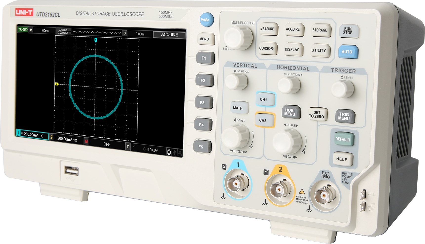 UNI-T Oszilloskop, UTD2152CL, 2 Kanäle, 150 MHz UNI-T Oszilloskop, UTD2152CL, 2 Kanäle, 150 MHz