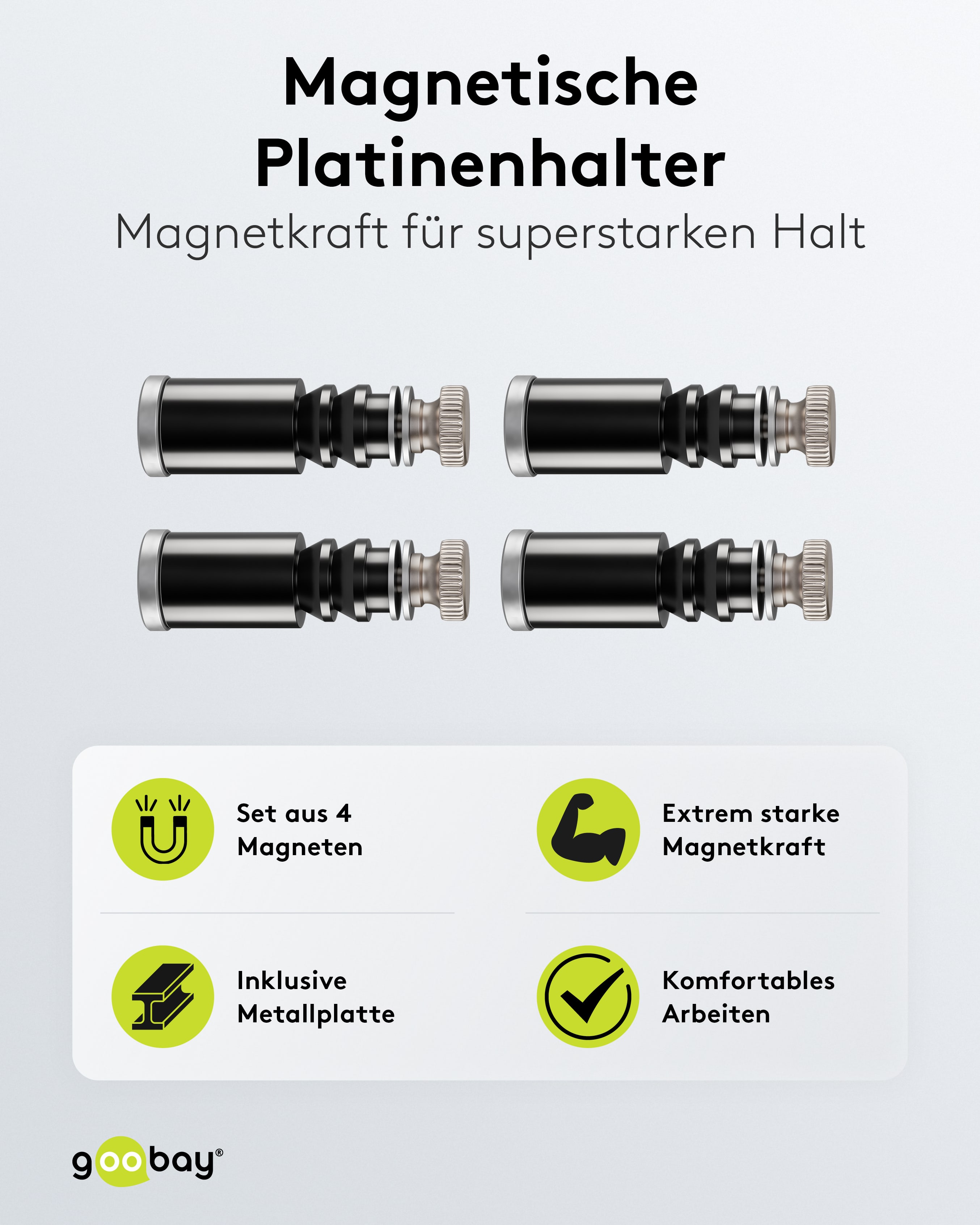GOOBAY Magnetische Platinenhalter, 77997, 4 Stück GOOBAY Magnetische Platinenhalter, 77997, 4 Stück