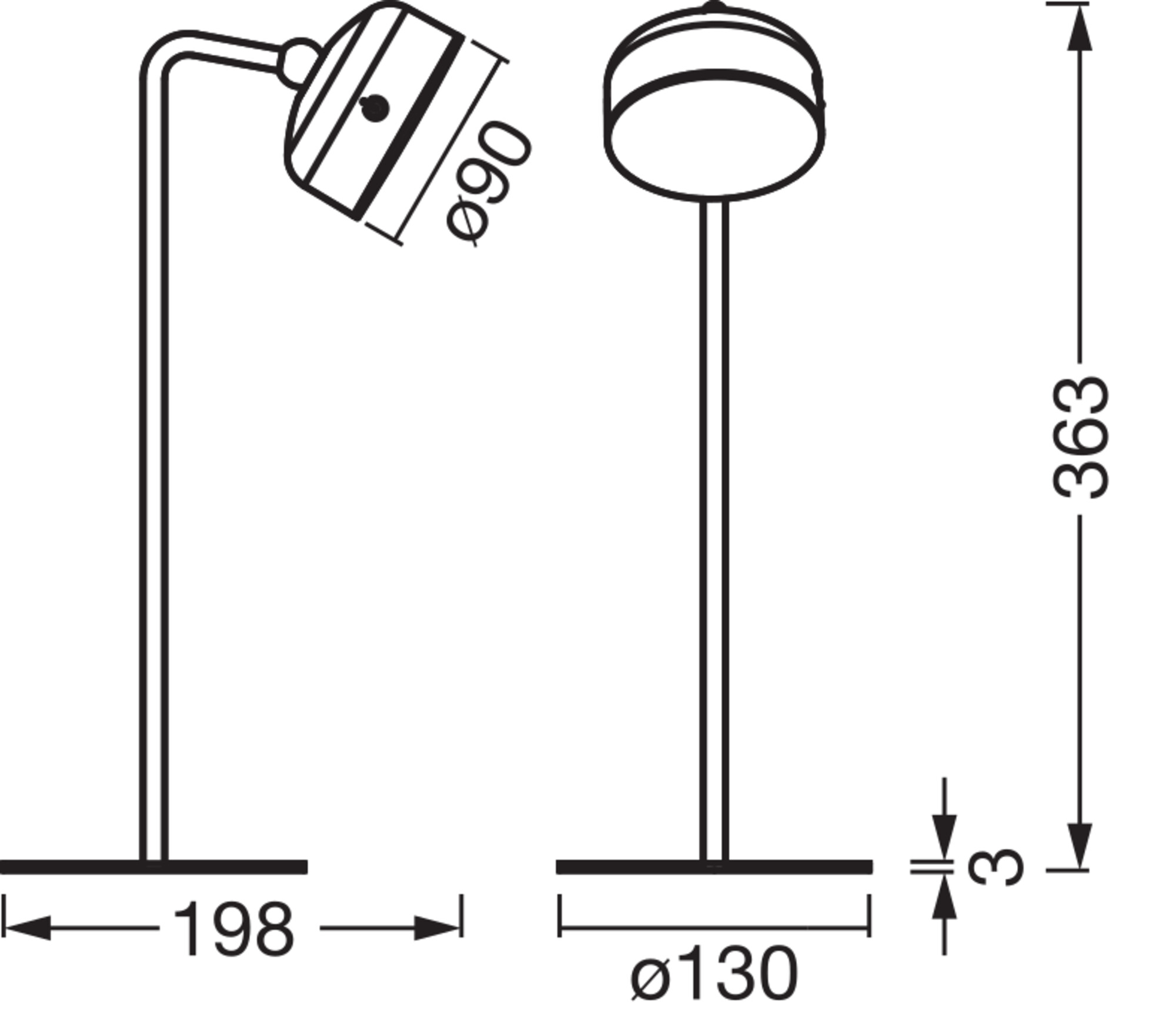 OSRAM LED-Tischleuchte, 1,8W, 3000K, 140lm, warmweiß, Dimmbar, IP20, weiß