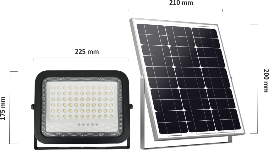 ENOVALITE Solar LED-Fluter , mit Akku, 50 W, 800 lm, 6500 K, IP65 ENOVALITE Solar LED-Fluter , mit Akku, 50 W, 800 lm, 6500 K, IP65