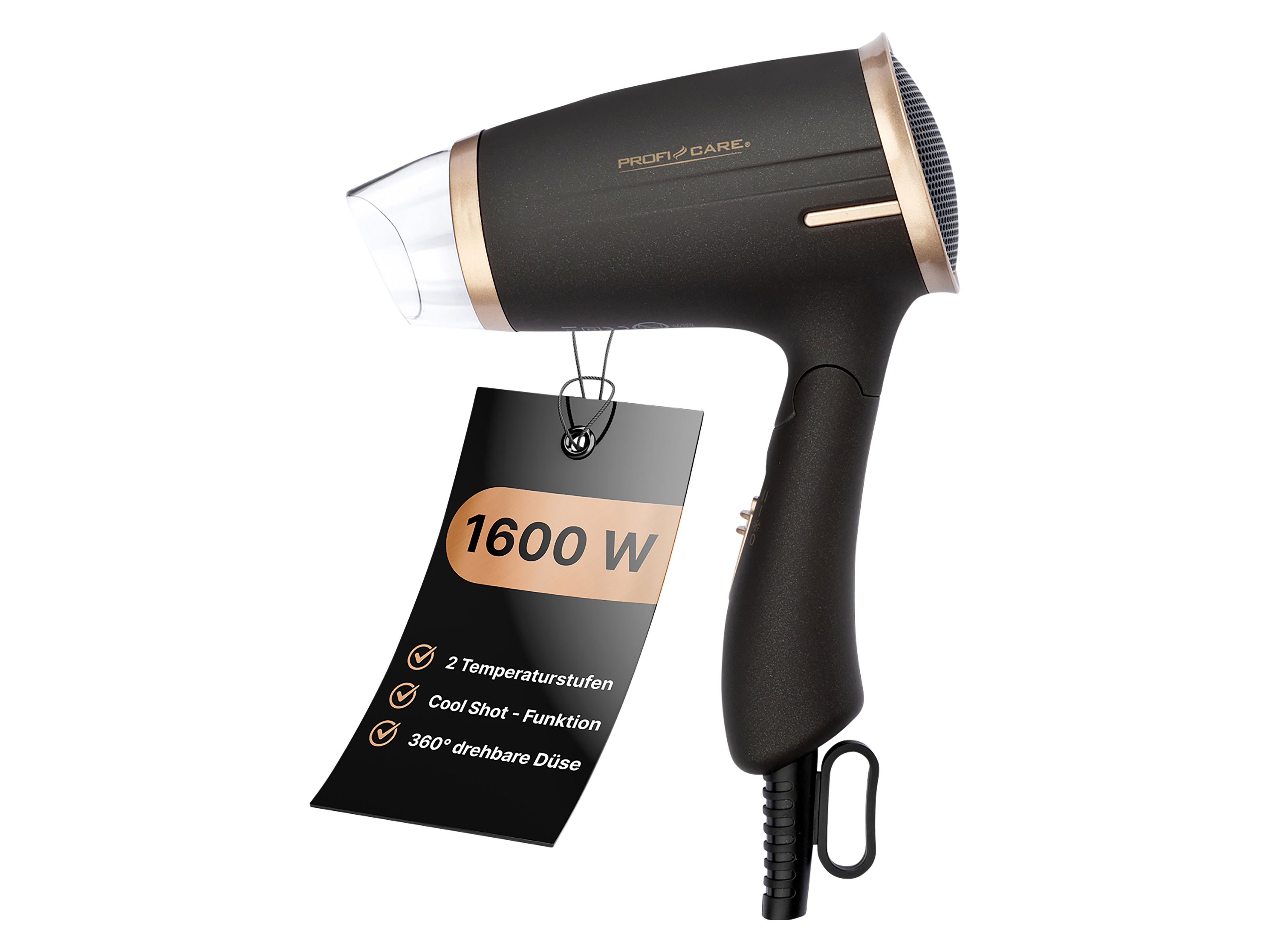 PROFI CARE Haartrockner PC-HT 3009, Klappgriff, kompakt, 1400W, braun-bronze PROFICARE Haartrockner PC-HT 3009, Klappgriff, kompakt, 1400W, braun-bronze