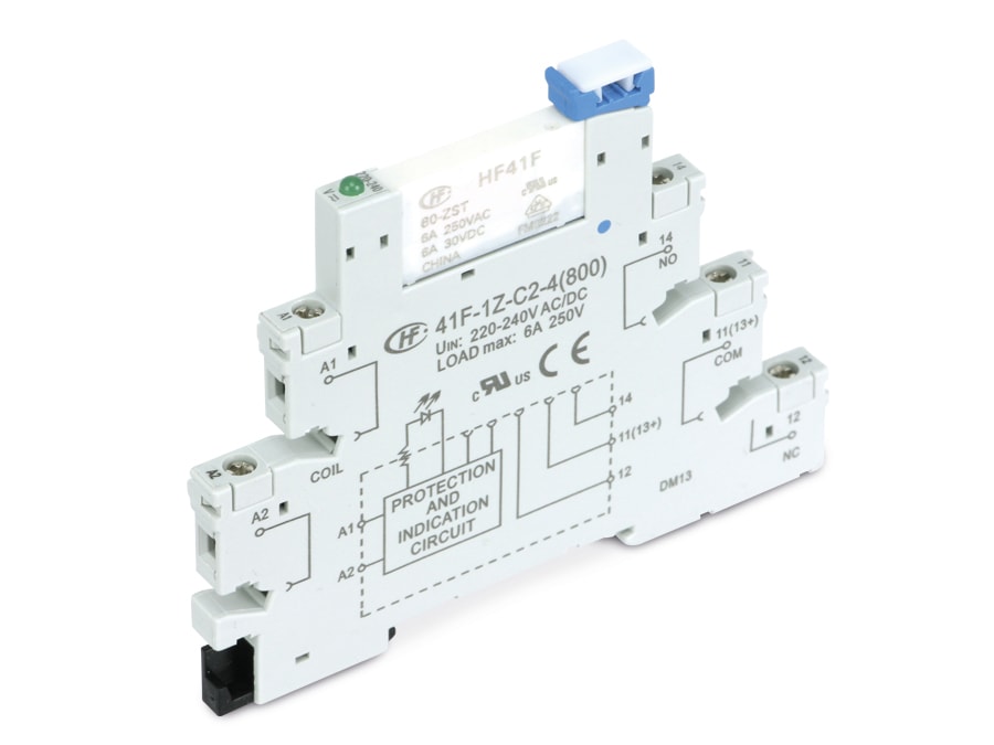 HONGFA Relaisbaustein 41F-1Z-C2-4 & HF41F/60-ZS, 230 V-/~ HONGFA Relaisbaustein 41F-1Z-C2-4 & HF41F/60-ZS, 230 V-/~