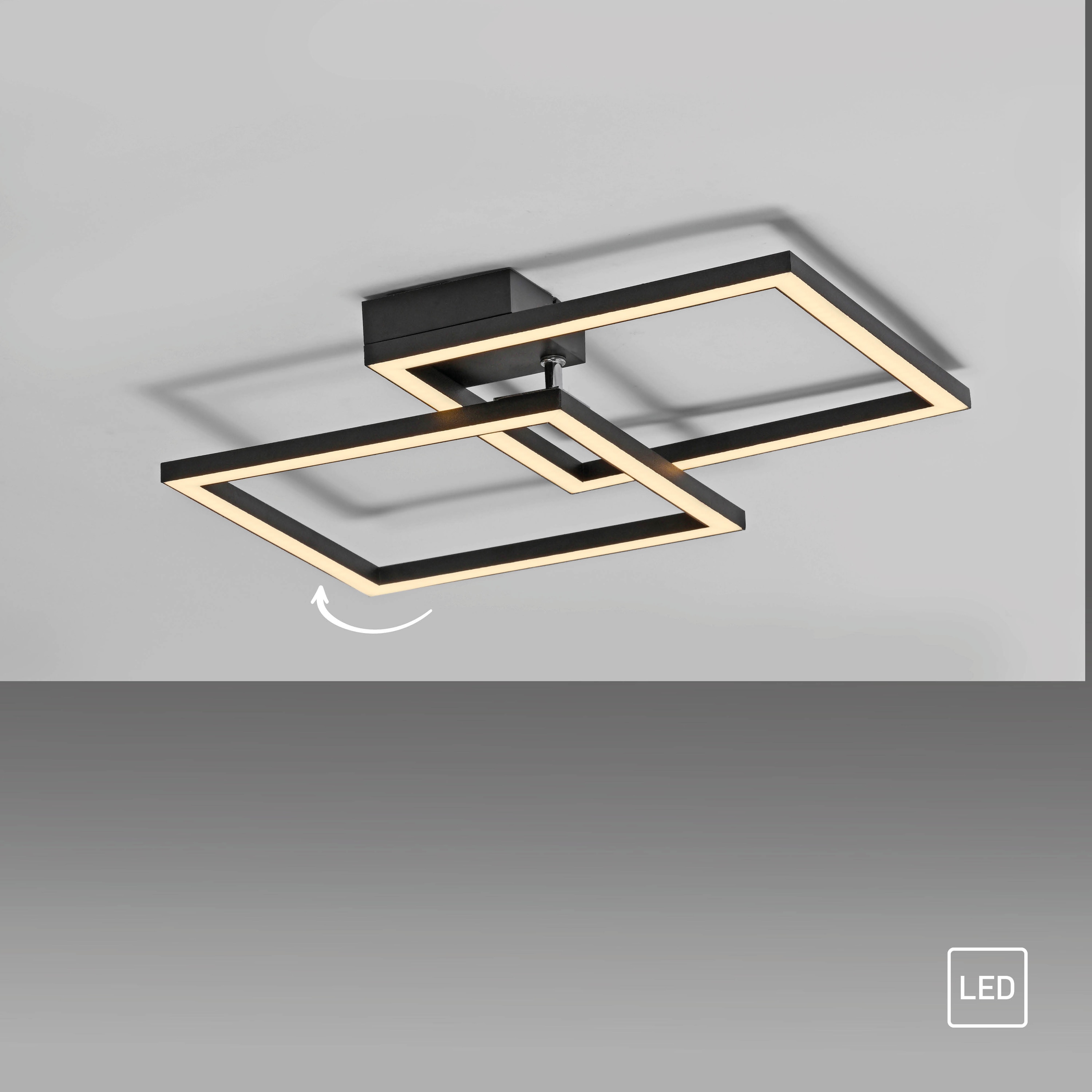 JUST LIGHT LED-Deckenleuchte 14708-18, 20W, 3000K, 2690lm, IP20, schwarz JUST LIGHT LED-Deckenleuchte 14708-18, 20W, 3000K, 2690lm, IP20, schwarz