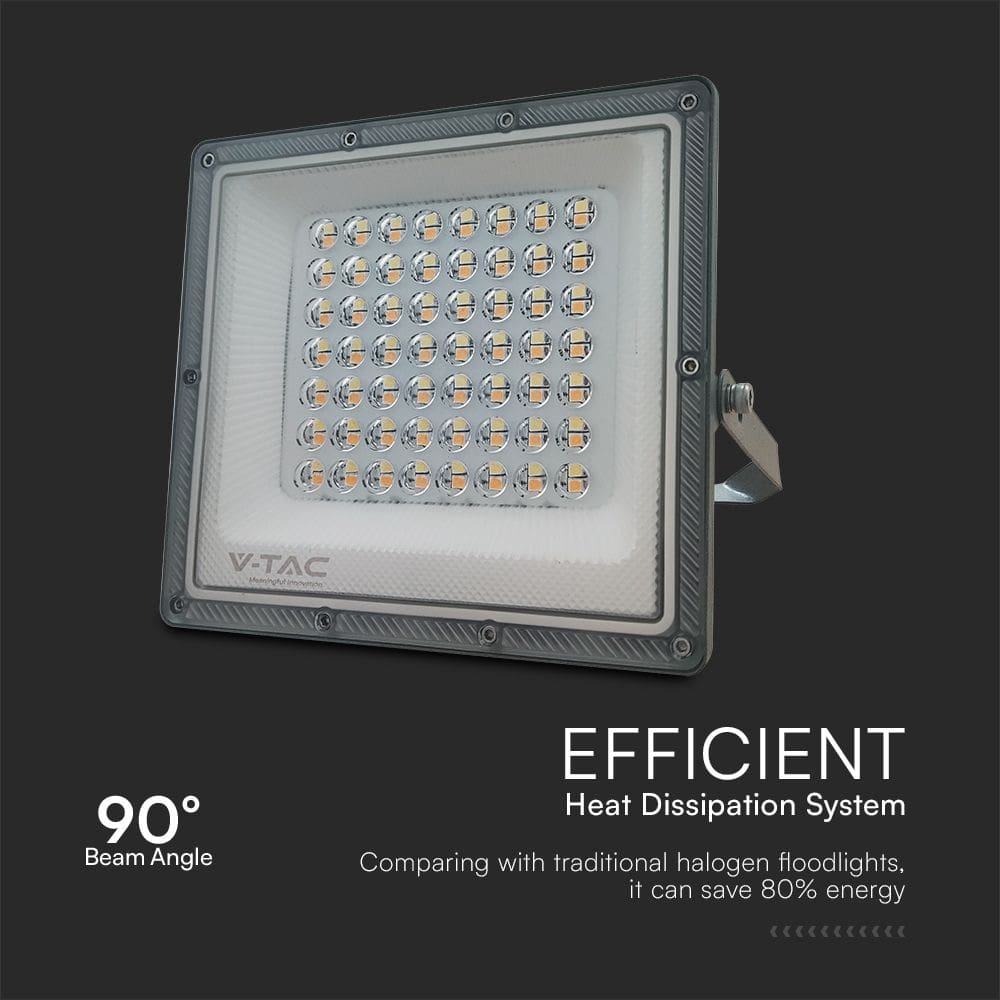 V-TAC LED-Fluter, VT-44050, EEK: F, 50 W, 5000 lm, CCT, IP65, grau V-TAC LED-Fluter, VT-44050, EEK: F, 50 W, 5000 lm, CCT, IP65, grau
