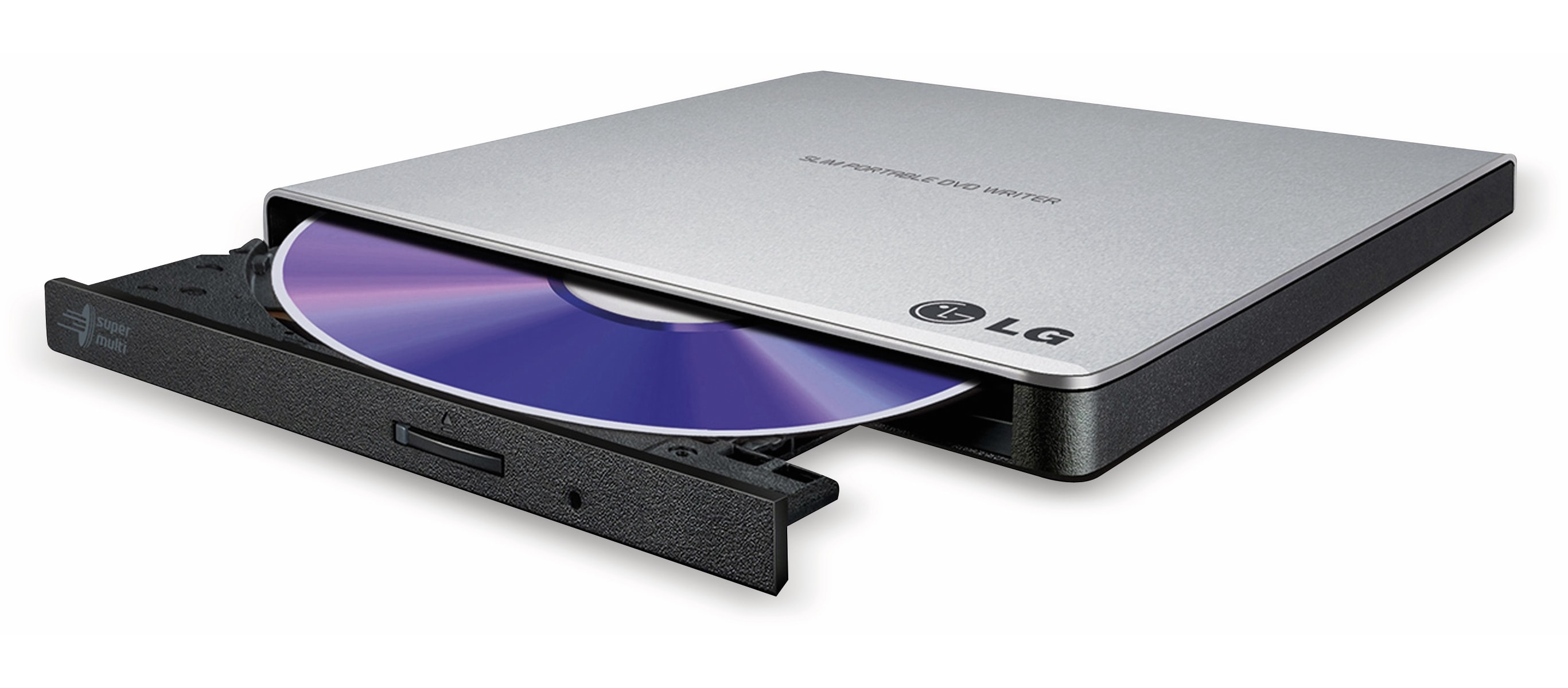 LG Slim DVD-Brenner GP57ES40, 24x, USB, portable, schwarz-silber LG Slim DVD-Brenner GP57ES40, 24x, USB, portable, schwarz-silber
