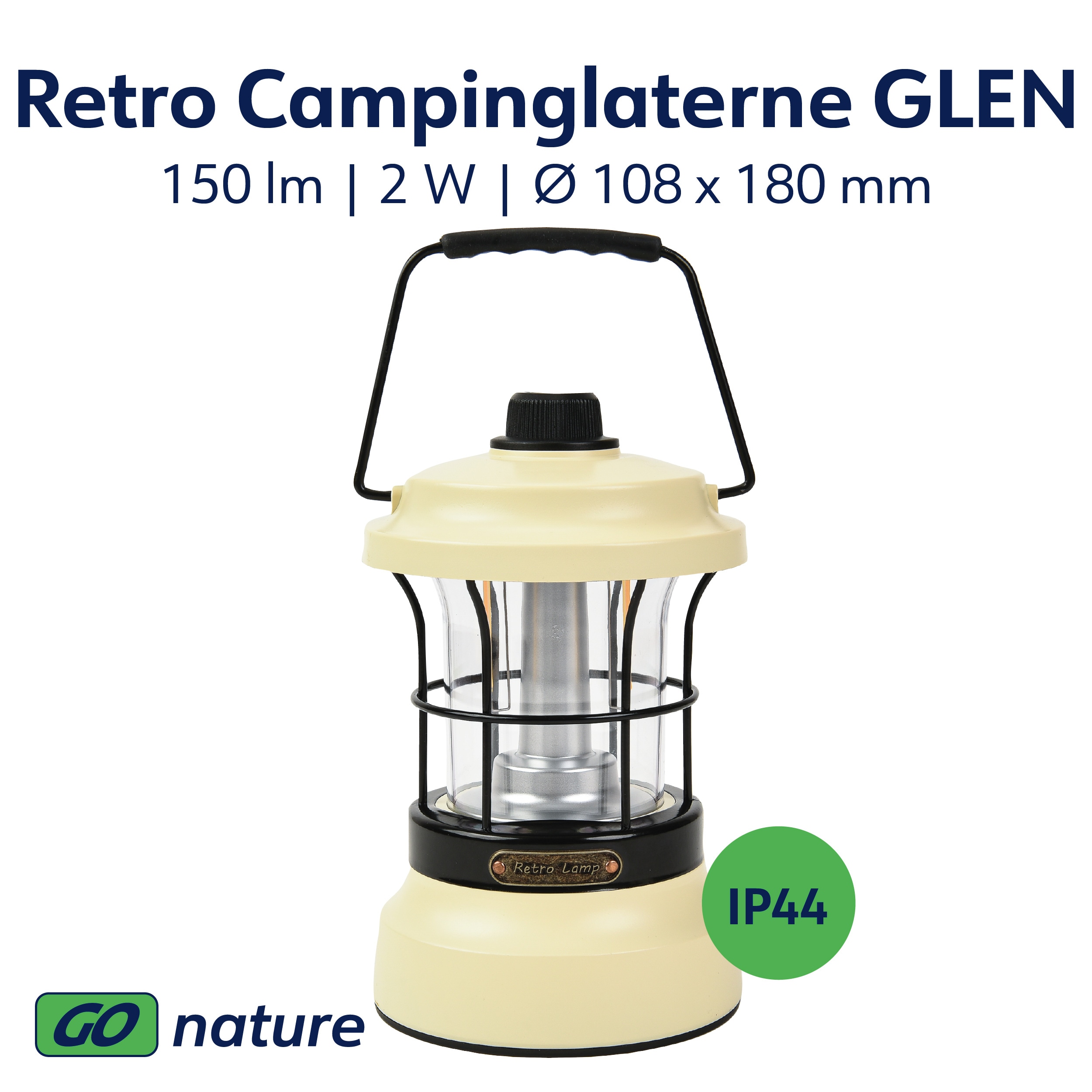 MÜLLER-LICHT LED-Akku-Campingleuchte GLEN, 2 W, 150 lm, hellbeige MÜLLER-LICHT LED-Akku-Campingleuchte GLEN, 2 W, 150 lm, hellbeige