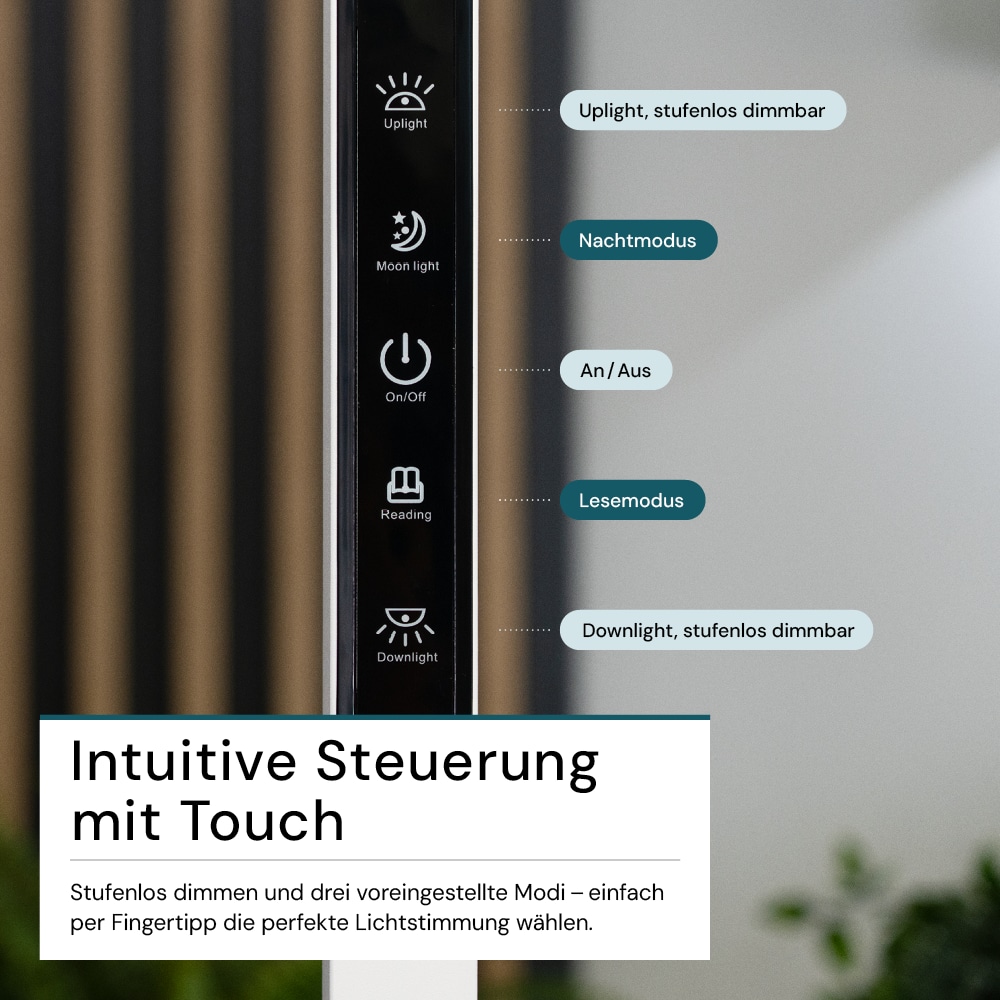 LUXULA LED-Büro-Stehleuchte, Up/Down, 100W, 4000K, EEK: F, 7000lm, IP20, dimmbar, weiß LUXULA LED-Büro-Stehleuchte, Up/Down, 100W, 4000K, EEK: F, 7000lm, IP20, dimmbar, weiß