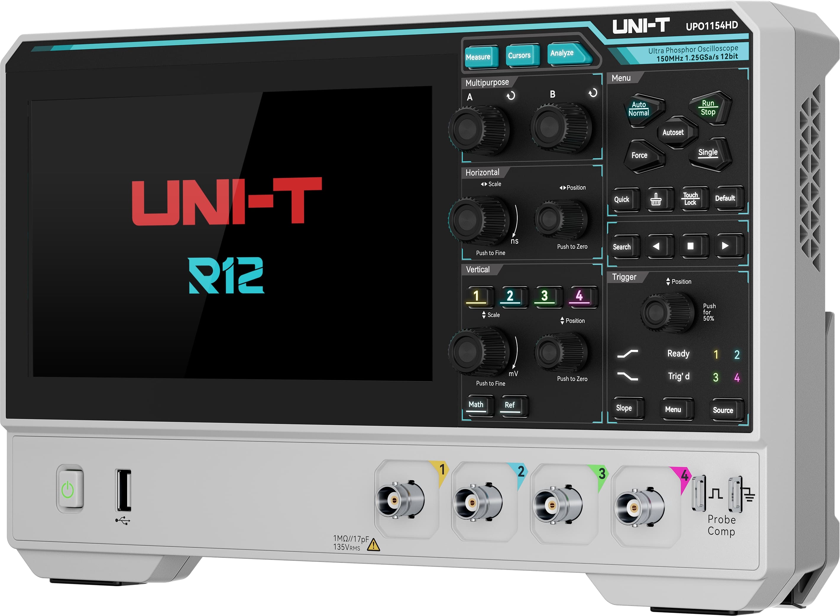 UNI-T Oszilloskop UPO1154HD, 4 Kanäle, 1,25 GS/s, 150 MHz UNI-T Oszilloskop UPO1154HD, 4 Kanäle, 1,25 GS/s, 150 MHz