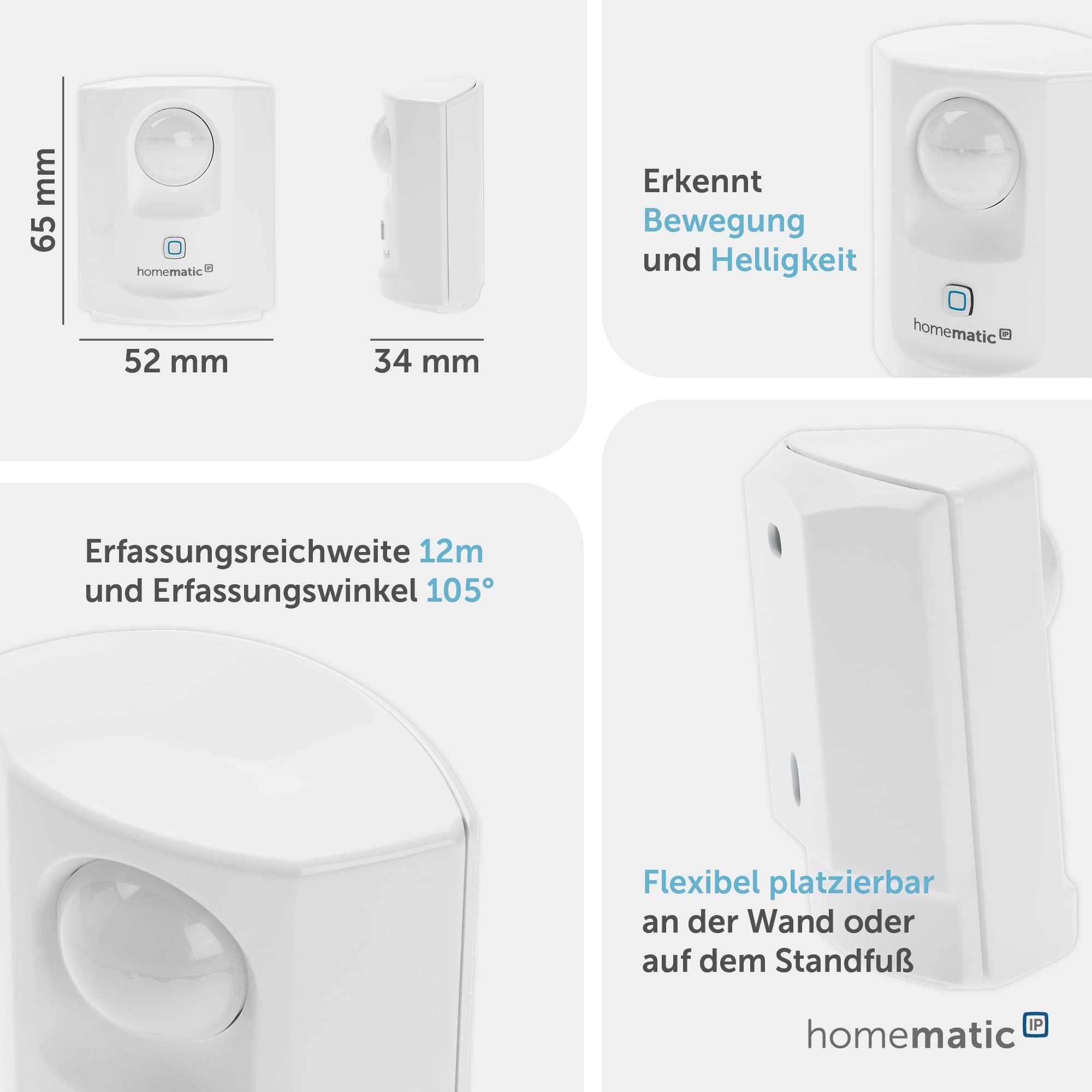 HOMEMATIC IP Smart Home 142722A0 Bewegungsmelder, weiß HOMEMATIC IP Smart Home 142722A0 Bewegungsmelder, weiß