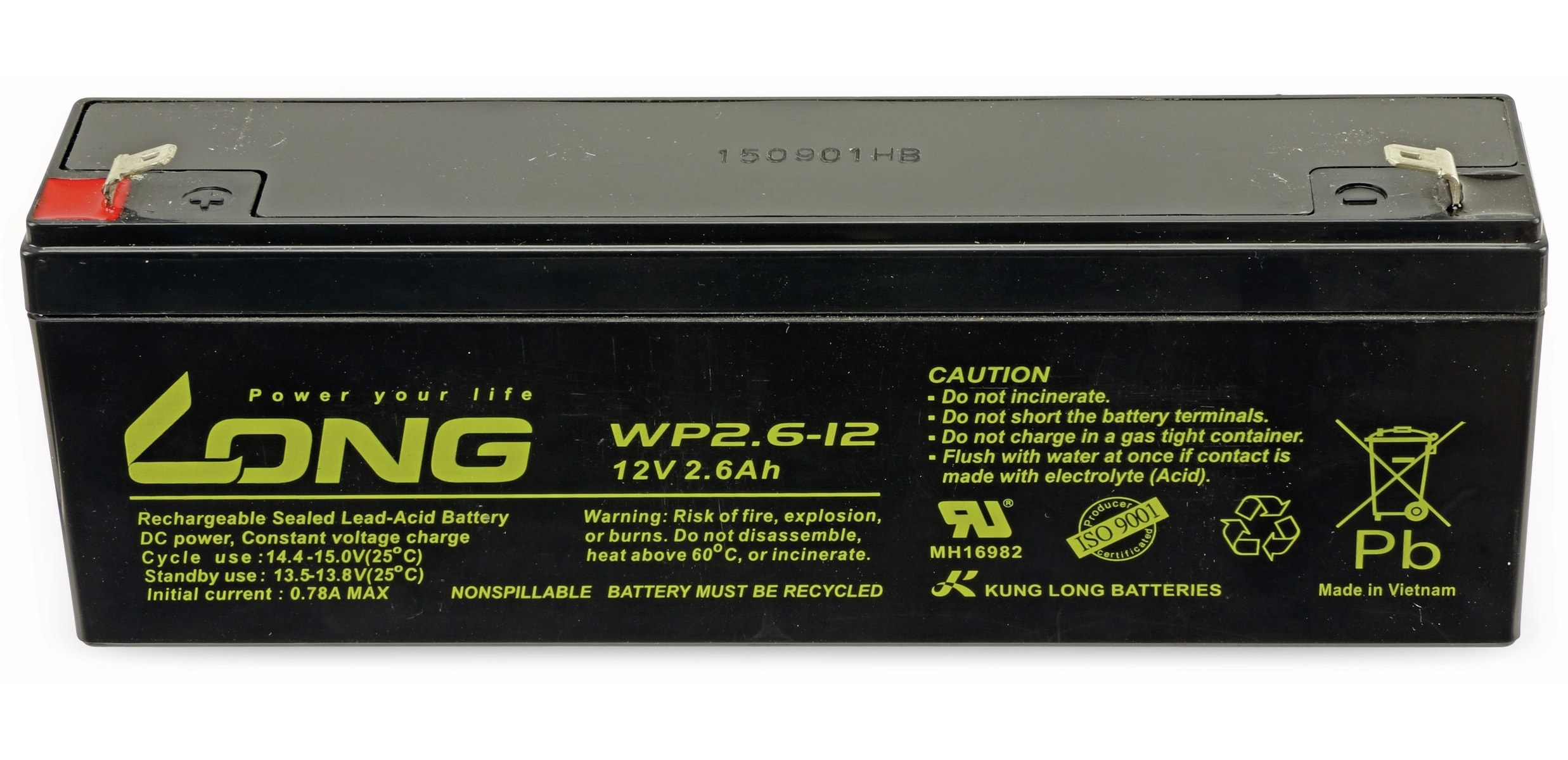 KUNG LONG Blei-Akkumulator WP2.6-12, 12 V-/2,6 Ah, zyklenfest KUNG LONG Blei-Akkumulator WP2.6-12, 12 V-/2,6 Ah, zyklenfest