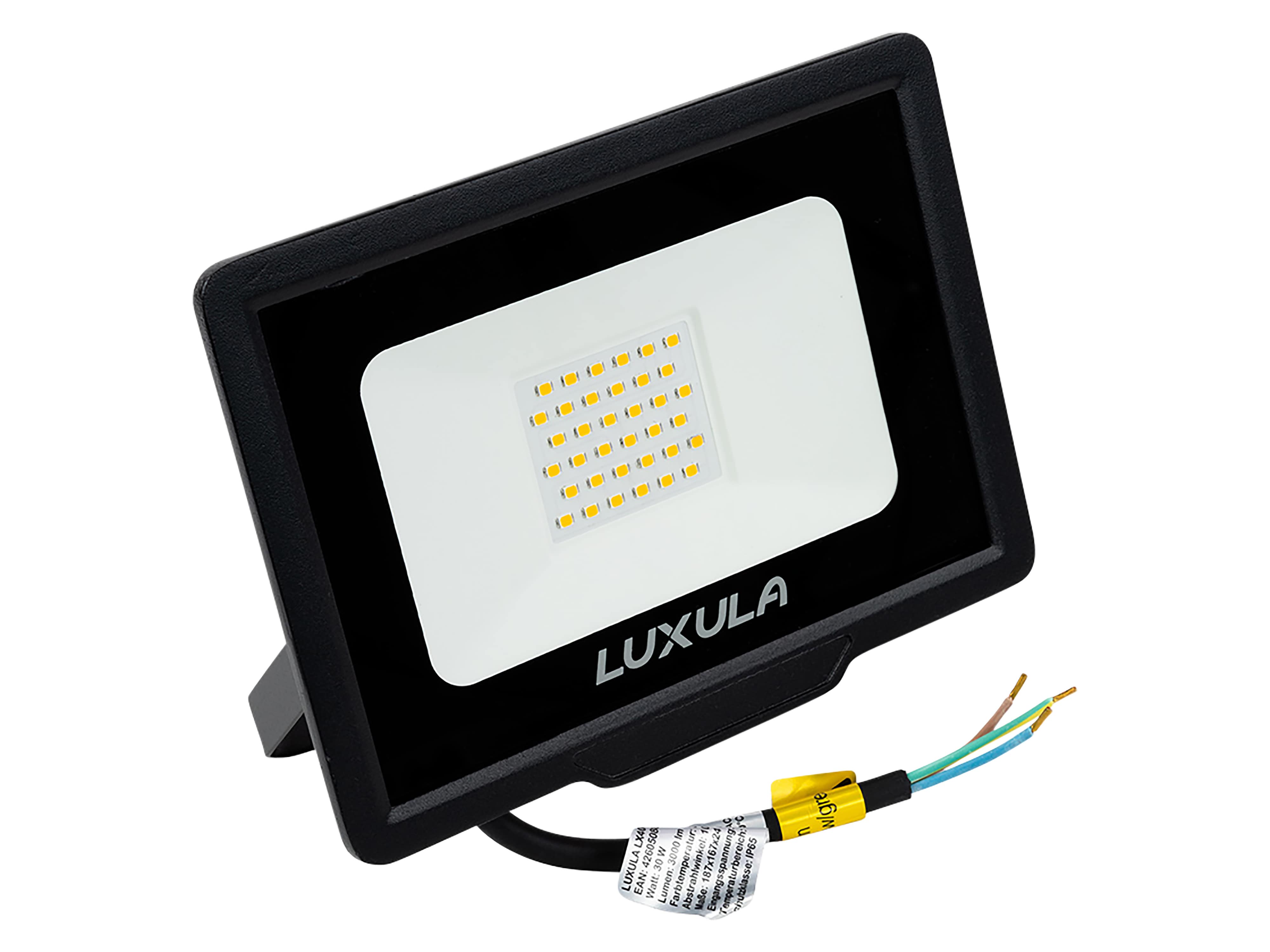 LUXULA LED-Fluter, EEK: F, 30W, 3000lm, 4000K, schwarz