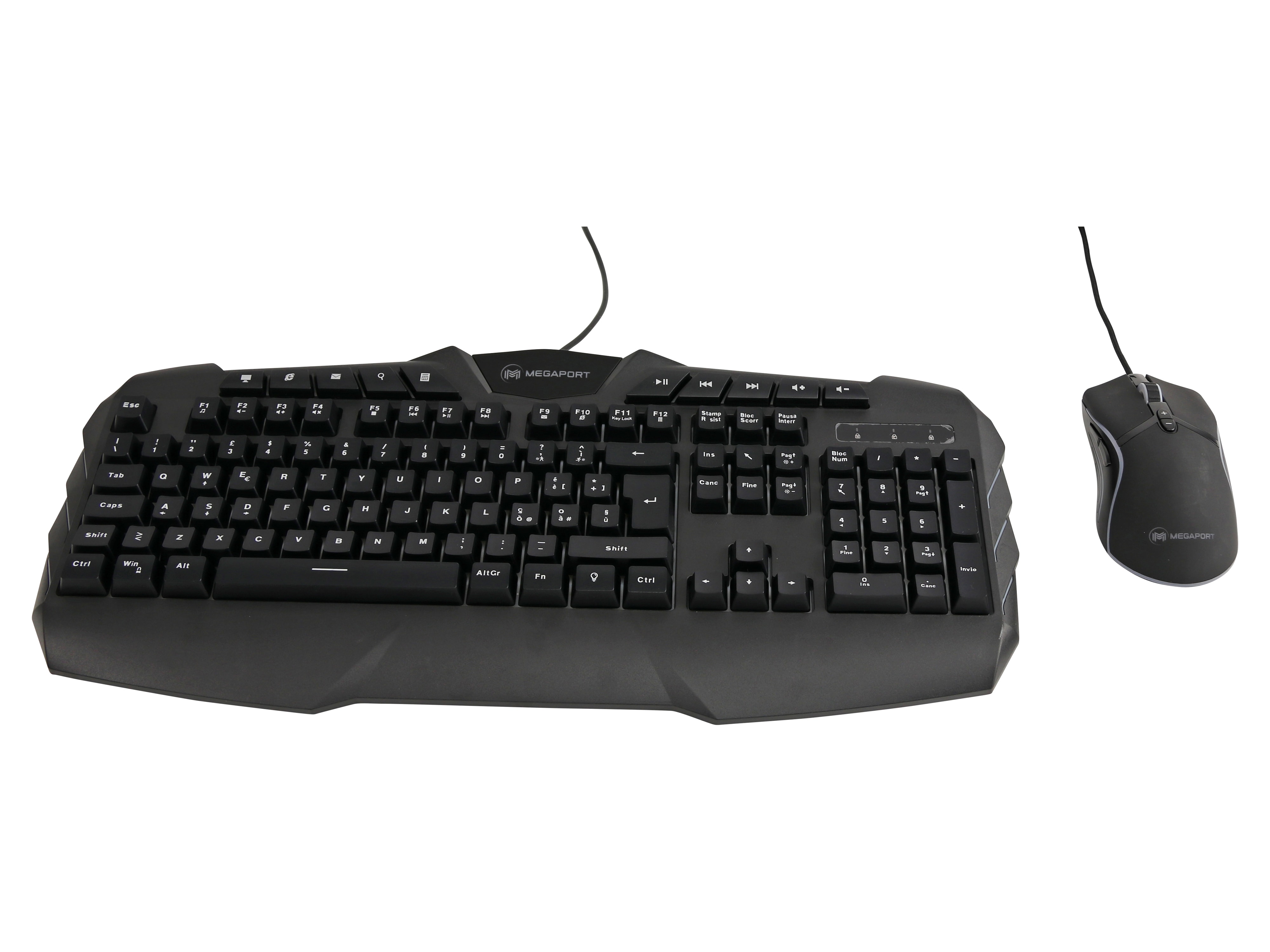 Tastatur/Maus-Set, MEGAPORT, M-GCM600, italienisch Tastaturlayout Tastatur/Maus-Set, MEGAPORT, M-GCM600, italienisch Tastaturlayout