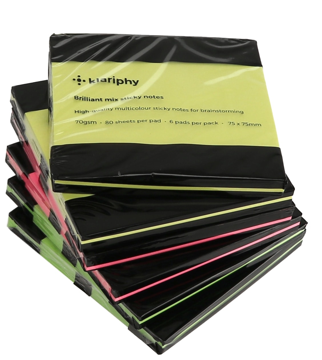 Haftnotizen, KLARIPHY, 75x75mm, 480 Blatt, bunt Haftnotizen, KLARIPHY, 75x75mm, 480 Blatt, bunt