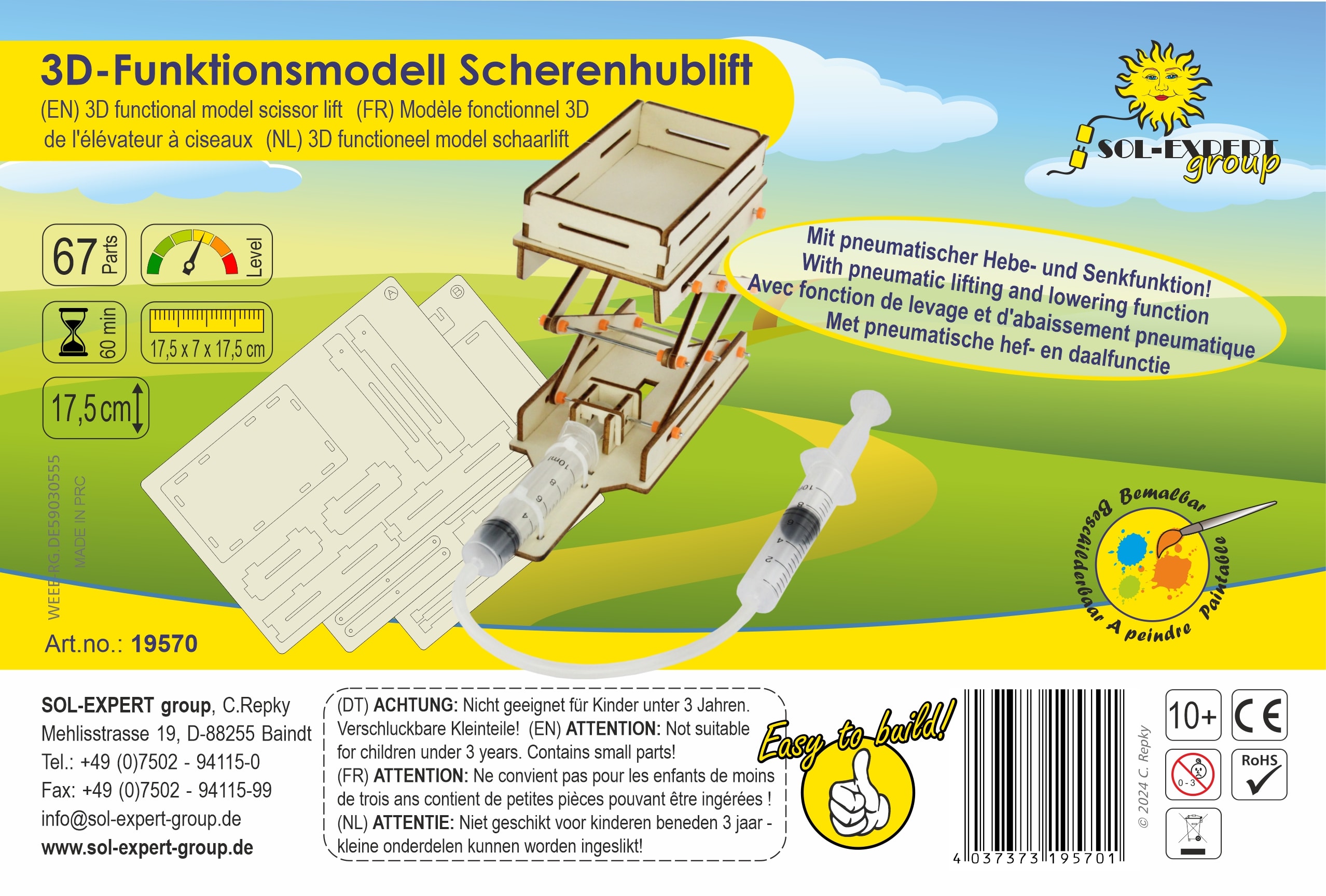 SOL-EXPERT Funktionsmodell pneumatisch angetriebener Scherenhublift SOL-EXPERT Funktionsmodell pneumatisch angetriebener Scherenhublift