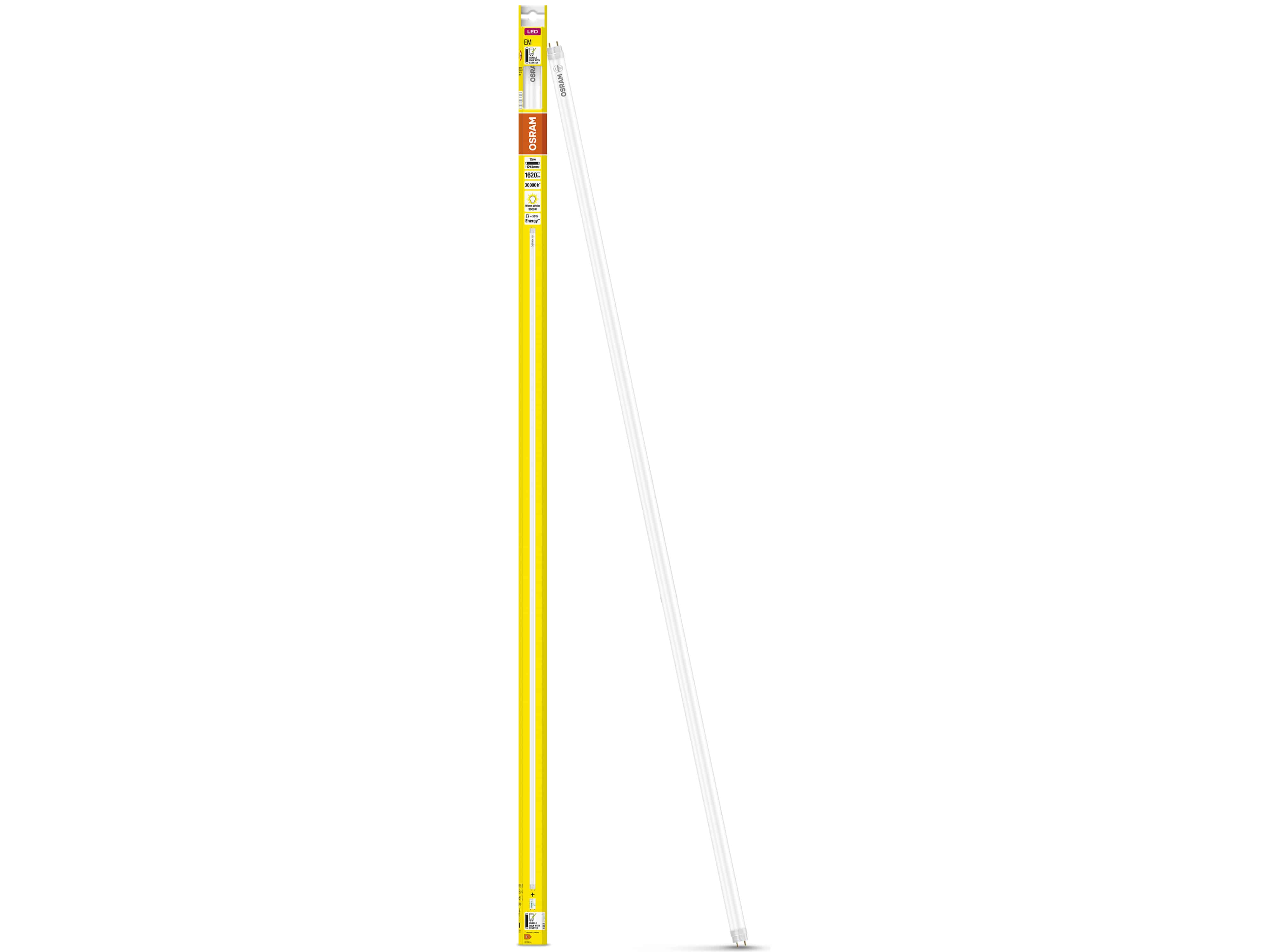 OSRAM LED-Röhre, T8, 1200mm, G13, EEK: F, 15W, 1620lm, 3000K, PC OSRAM LED-Röhre, T8, 1200mm, G13, EEK: F, 15W, 1620lm, 3000K, PC