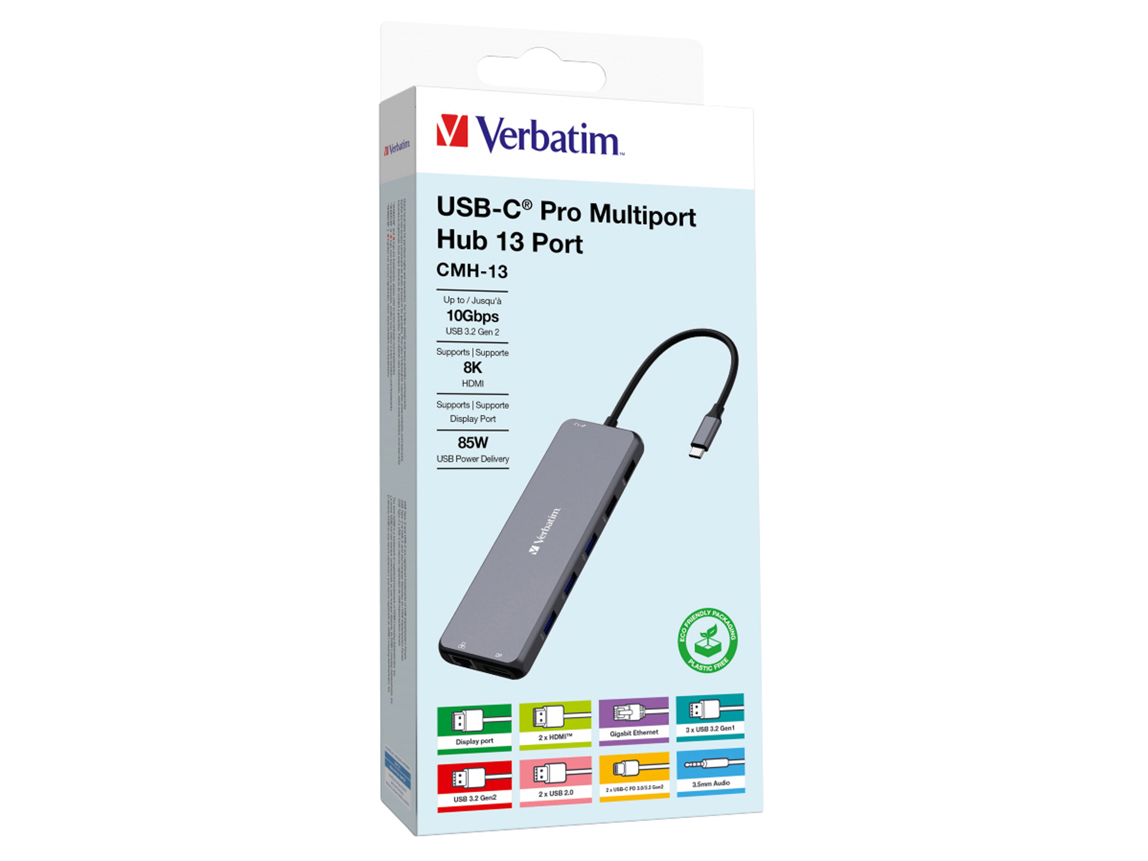 VERBATIM USB-C Pro Multiport Hub CMH-13 VERBATIM USB-C Pro Multiport Hub CMH-13