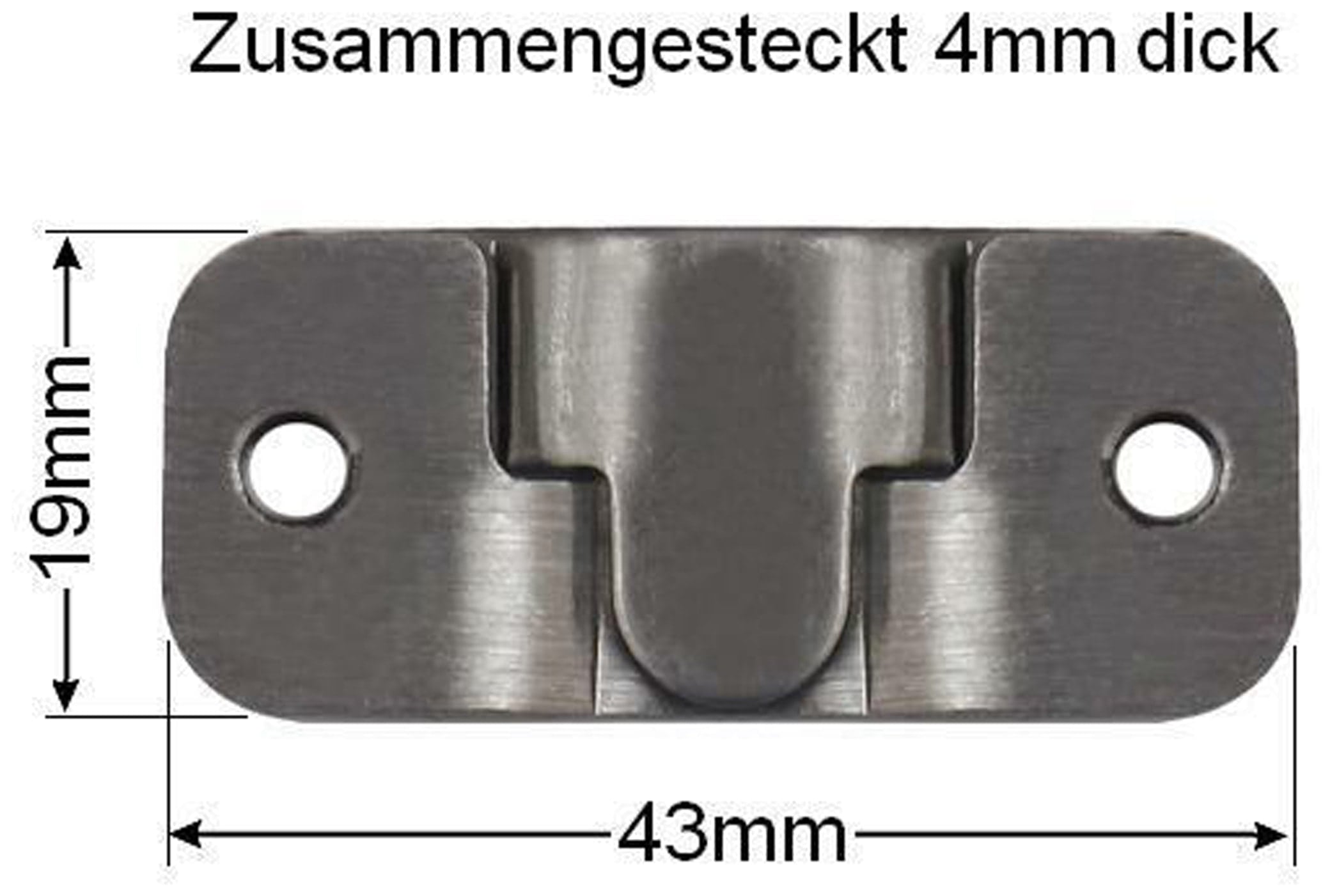 Möbelverbinder-Set Edelstahl, 43x19 mm Möbelverbinder-Set Edelstahl, 43x19 mm