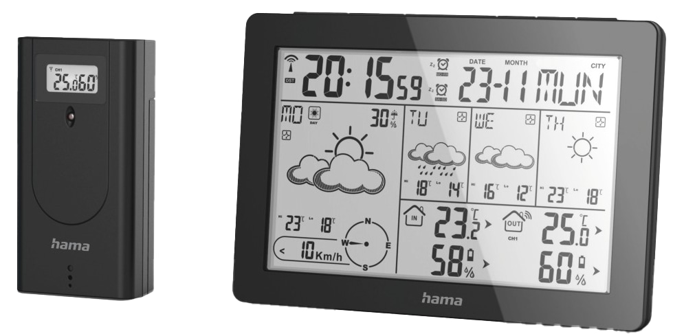 HAMA Wettervorhersage-Center "Meteotime", schwarz HAMA Wettervorhersage-Center "Meteotime", schwarz