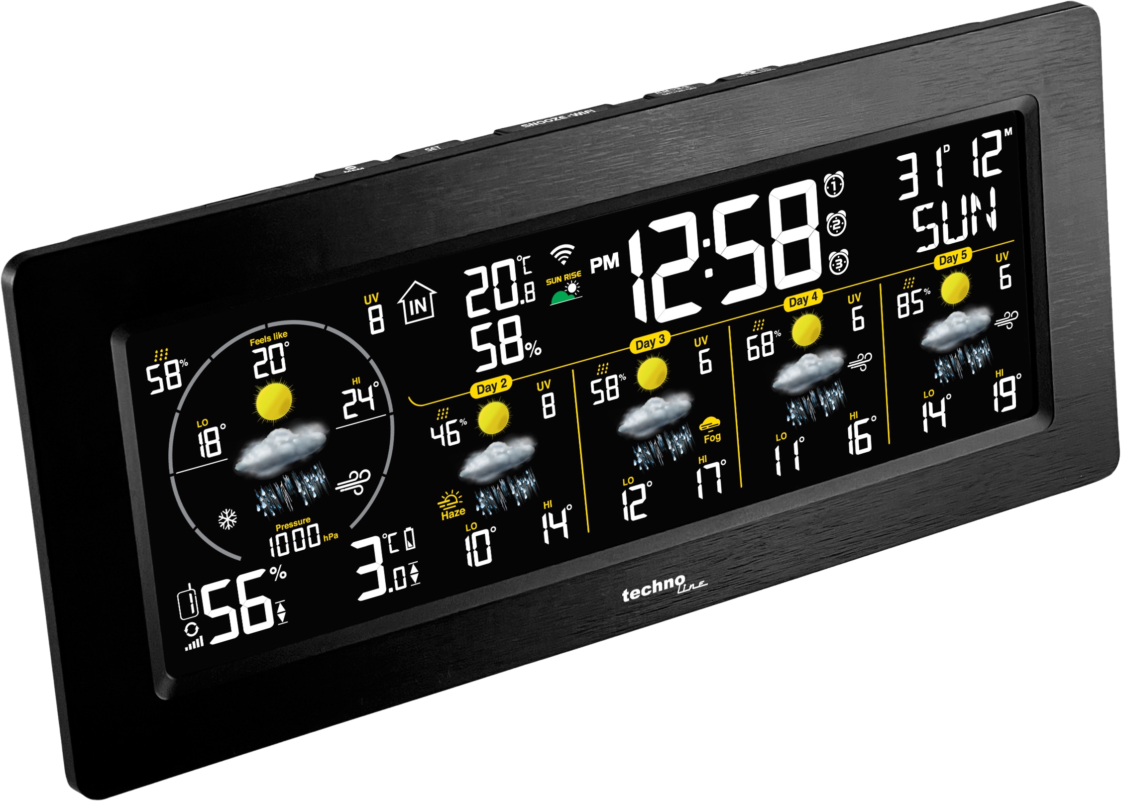 TECHNOLINE WLAN-Wetterstation WD3050, schwarz