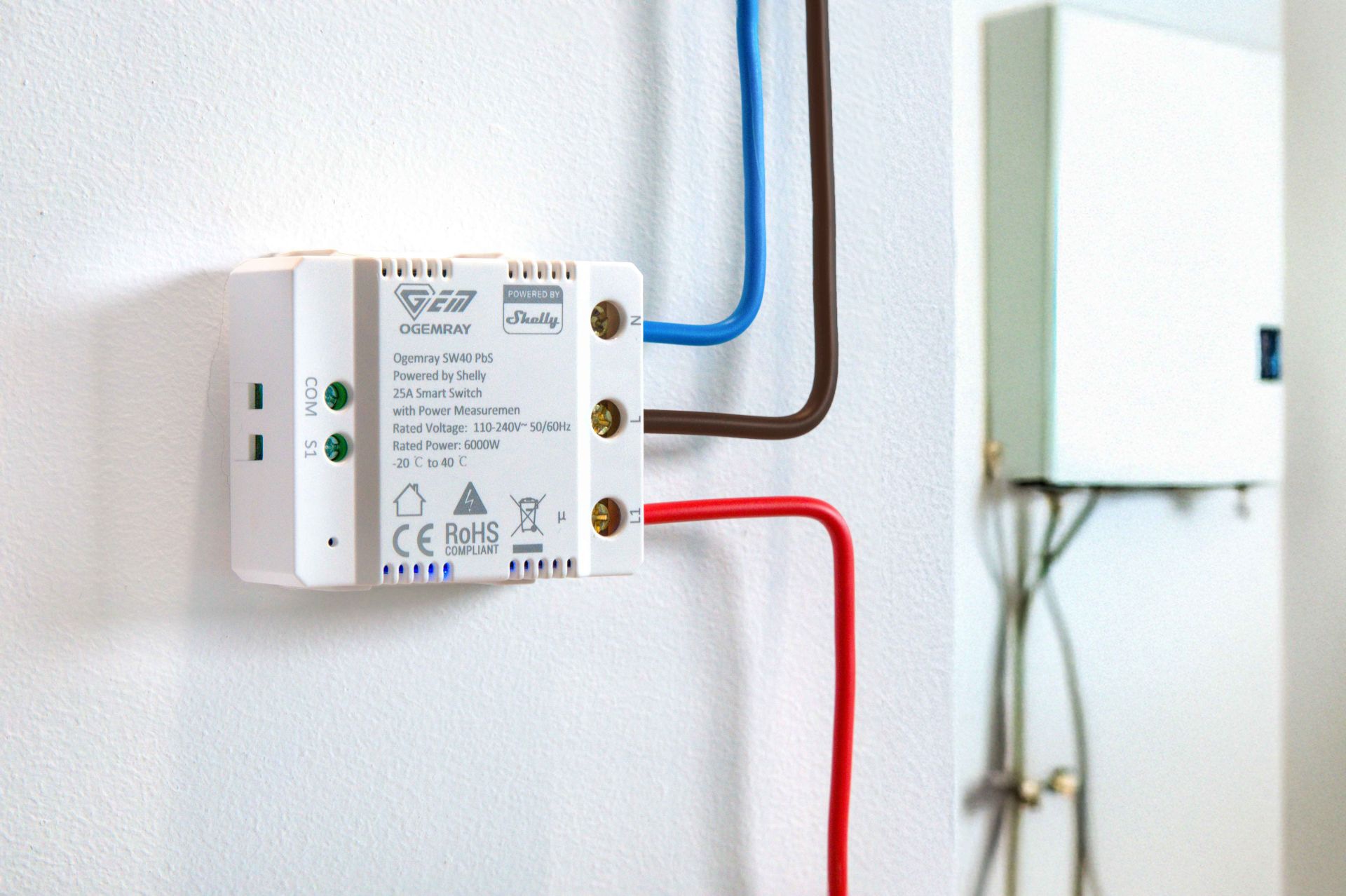 OGEMRAY Shelly Relais Smart Relay 25A SHELLY OGEMRAY Relais Smart Relay 25A