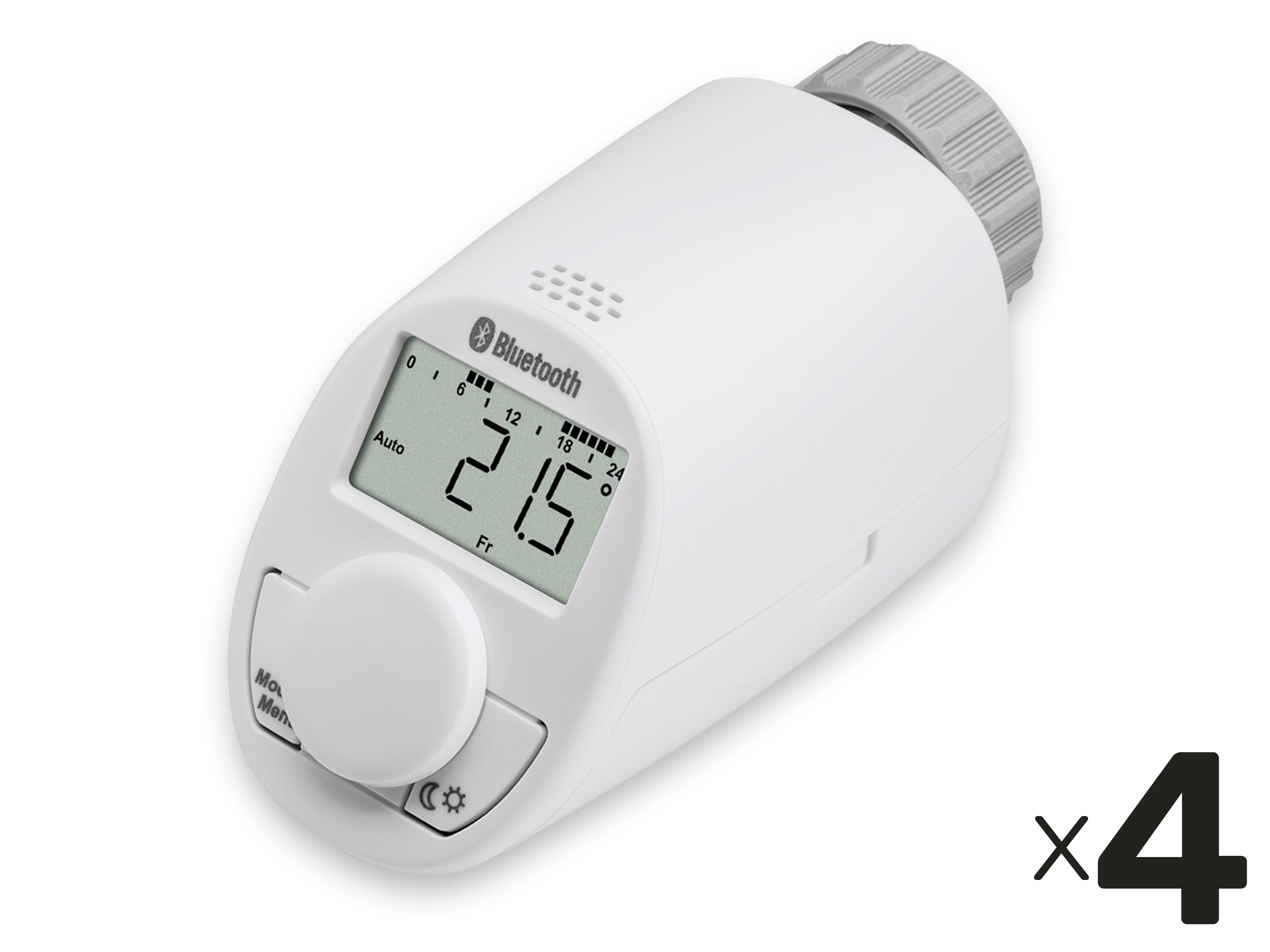 EQIVA Heizkörper-Thermostatkopf mit Bluetooth, 4 Stück