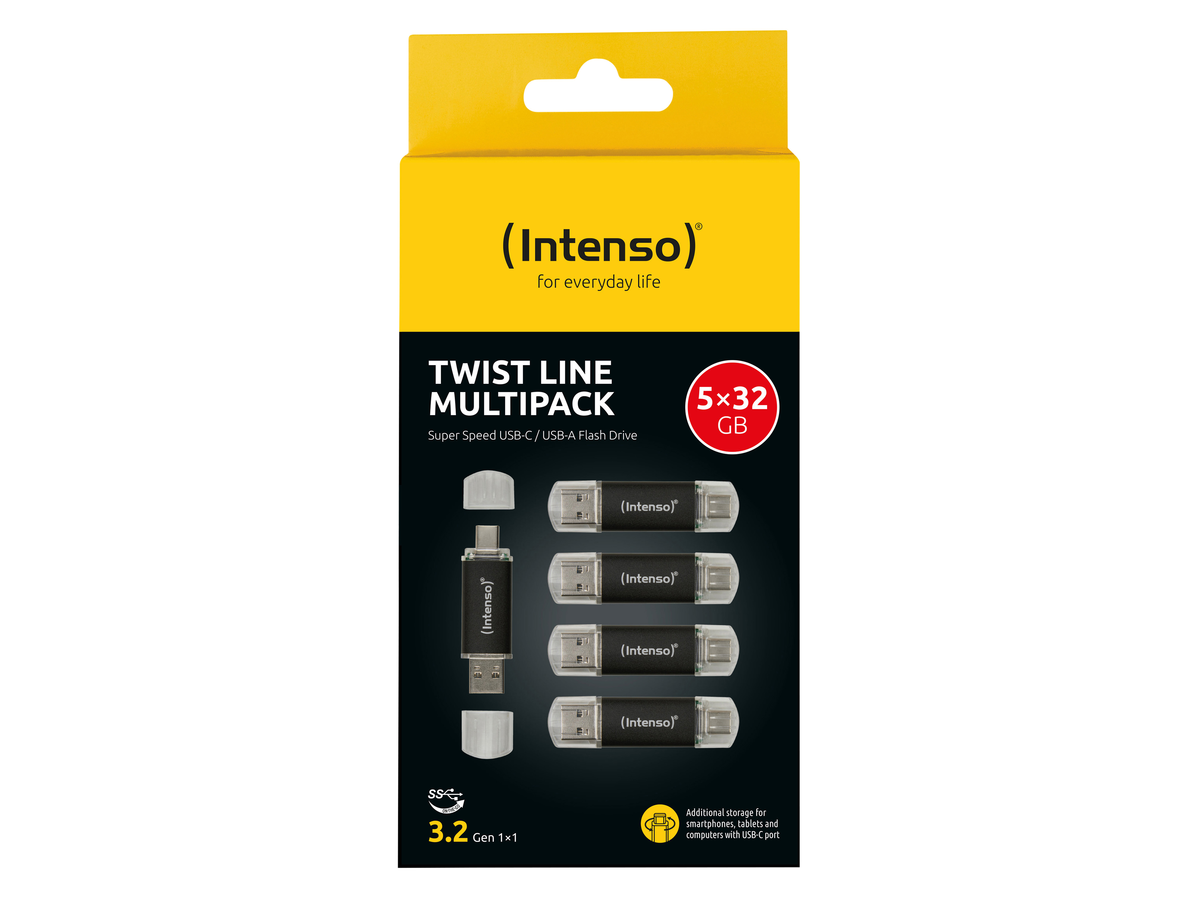 INTENSO USB-C Stick Twist Line 3539585 USB 3.2 32GB 5er Pack INTENSO USB-C Stick Twist Line 3539585 USB 3.2 32GB 5er Pack