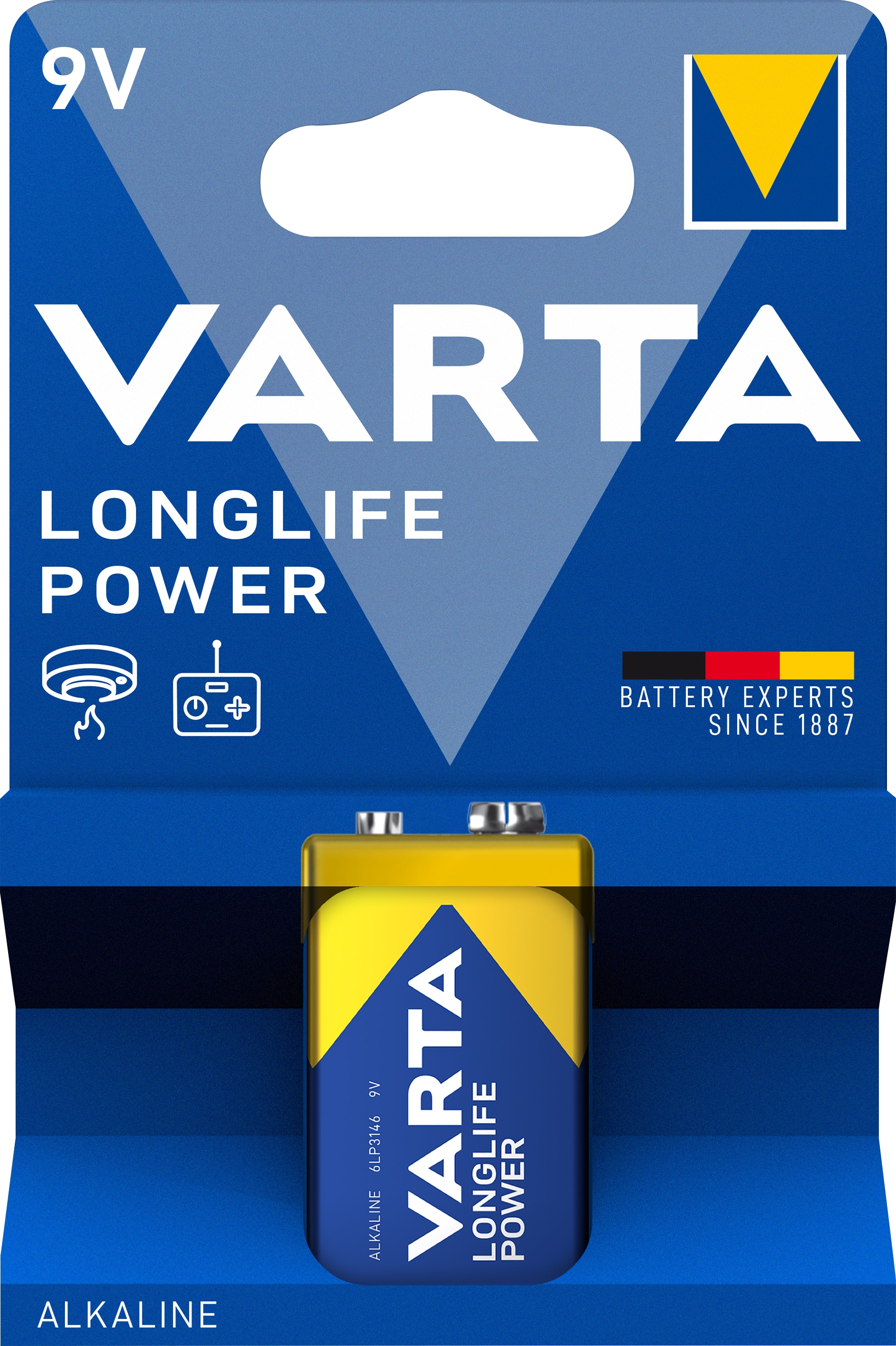 VARTA 9V-Blockbatterie, LONGLIFE, Power, 1St.(Blister) VARTA 9V-Blockbatterie, LONGLIFE, Power, 1St.(Blister)