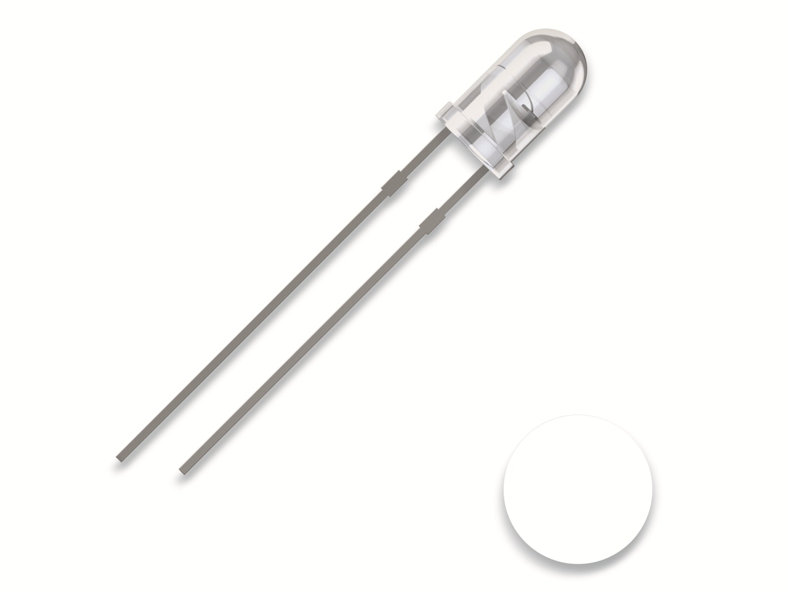QUADRIOS LED, 3 mm, 2,54 mm, Weiß QUADRIOS LED, 3 mm, Lichtfarbe: Weiß, Gehäusefarbe: Klar, 8000 mcd, 8000 K, 2,54 mm