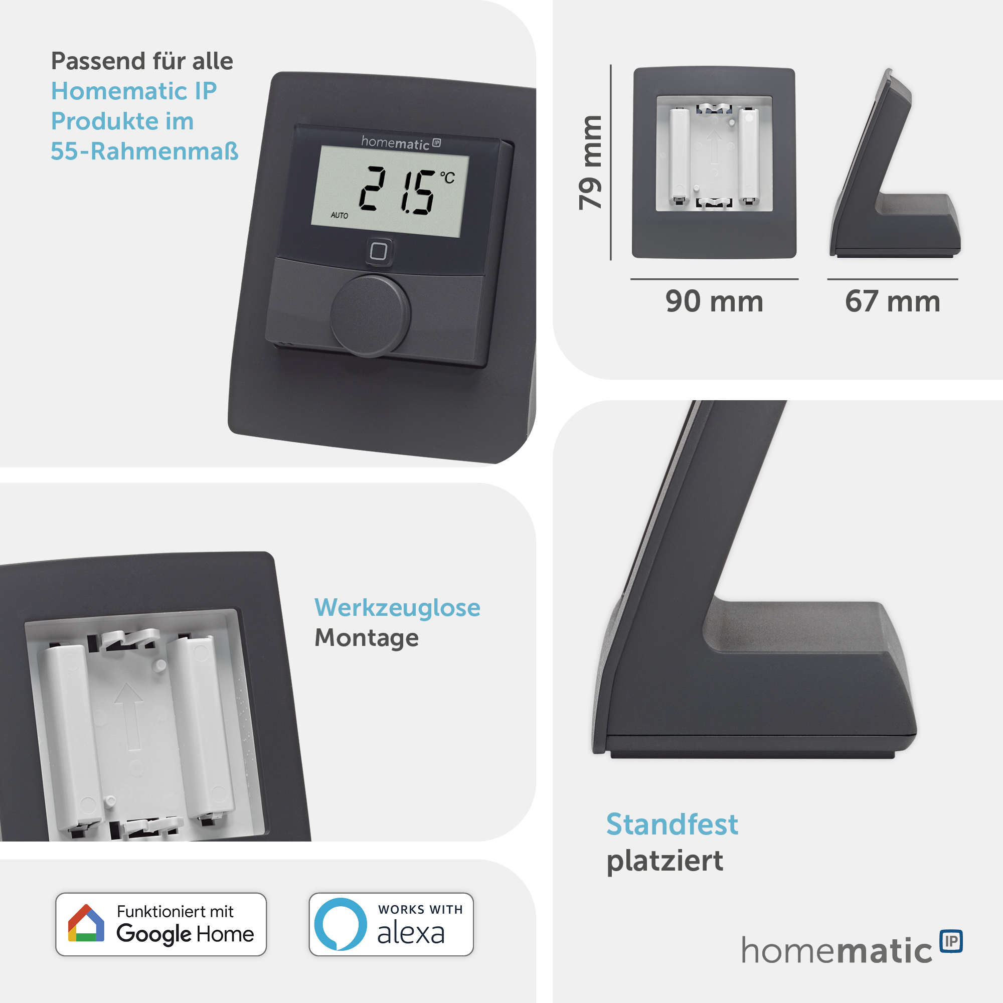 HOMEMATIC IP 161629A0 Tischaufsteller, anthrazit HOMEMATIC IP 161629A0 Tischaufsteller, anthrazit