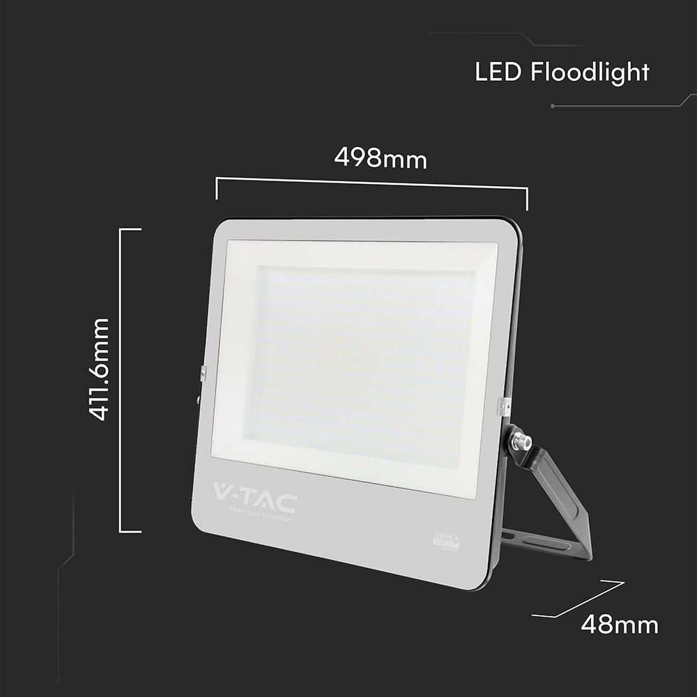 V-TAC LED-Fluter VT-44003, 300W, 4000K, EEK: D, CREE Chip, 34440lm, IP65, schwarz V-TAC LED-Fluter VT-44003, 300W, 4000K, EEK: D, CREE Chip, 40500lm, IP65, schwarz