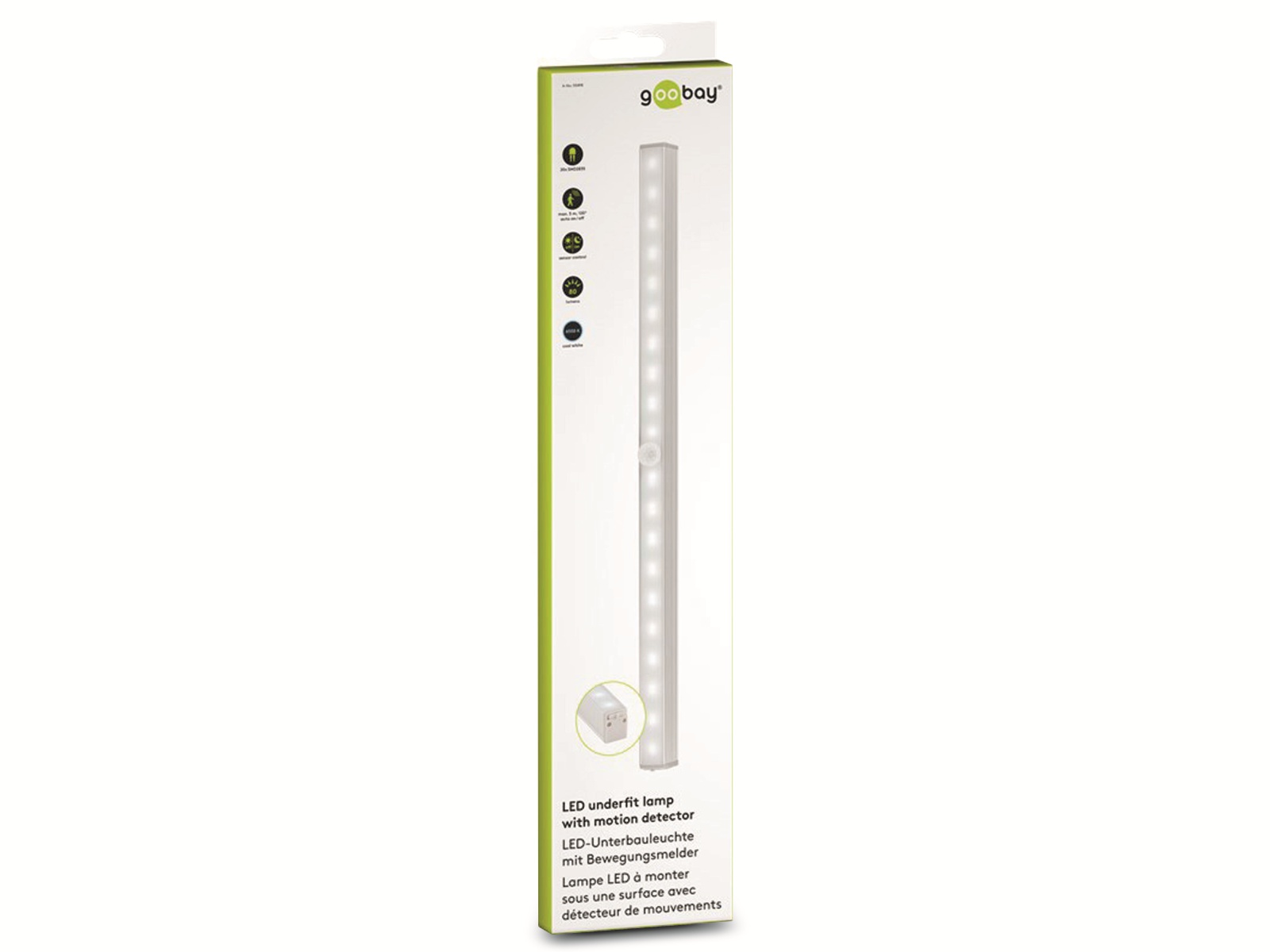 GOOBAY LED-Lichtleiste mit Bewegungsmelder, batteriebetrieb, alu