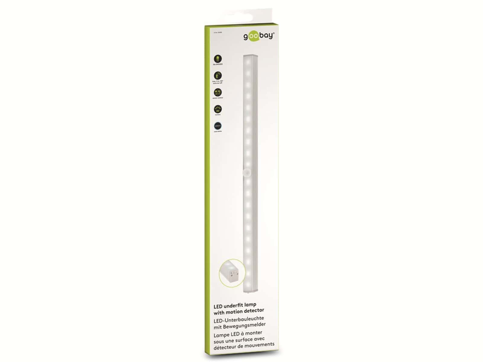 GOOBAY LED-Lichtleiste mit Bewegungsmelder, batteriebetrieb, alu GOOBAY LED-Lichtleiste mit Bewegungsmelder, batteriebetrieb, alu