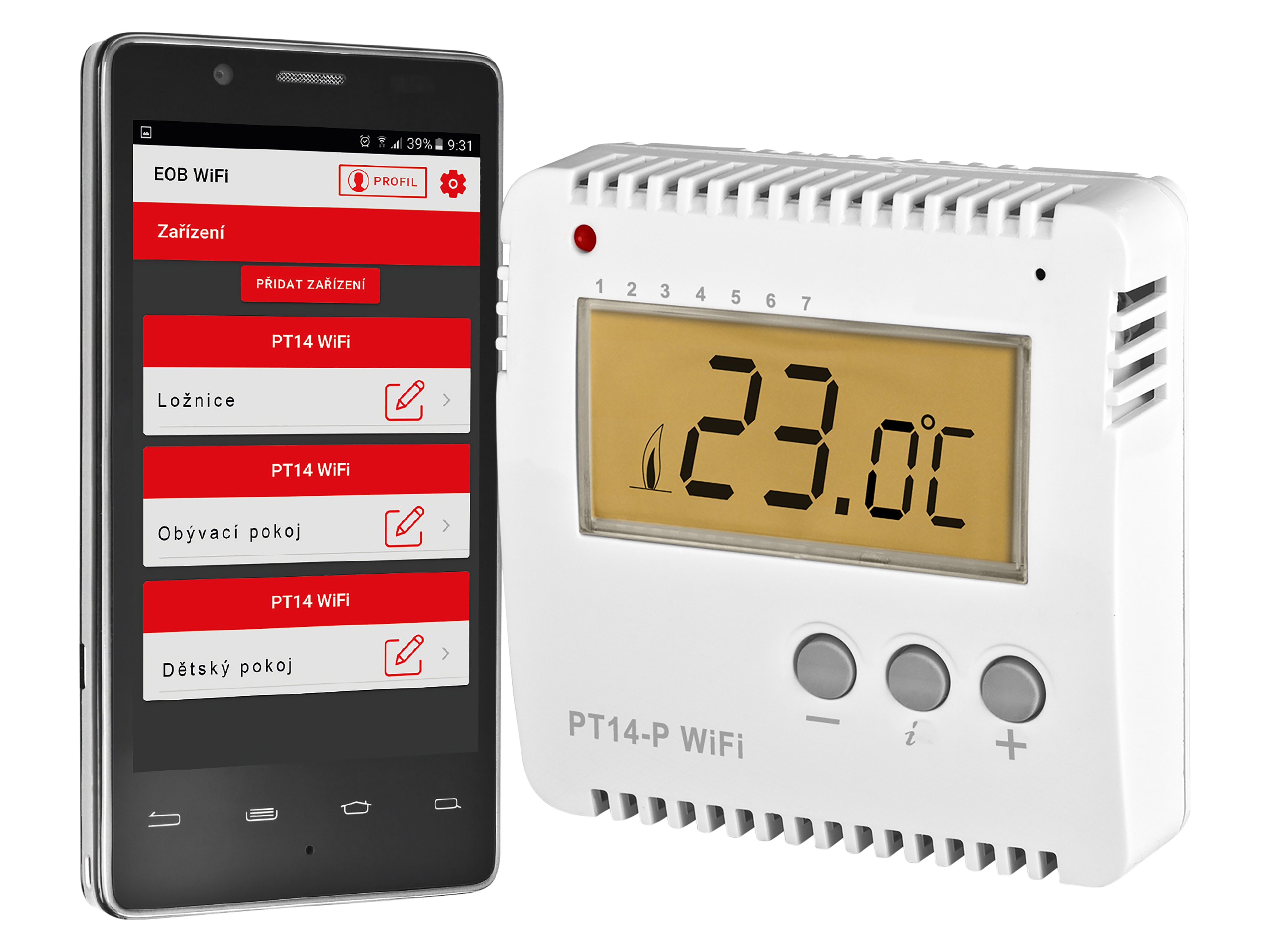 EOB Raumthermostat 667, mit WLAN, PT14-P, weiß