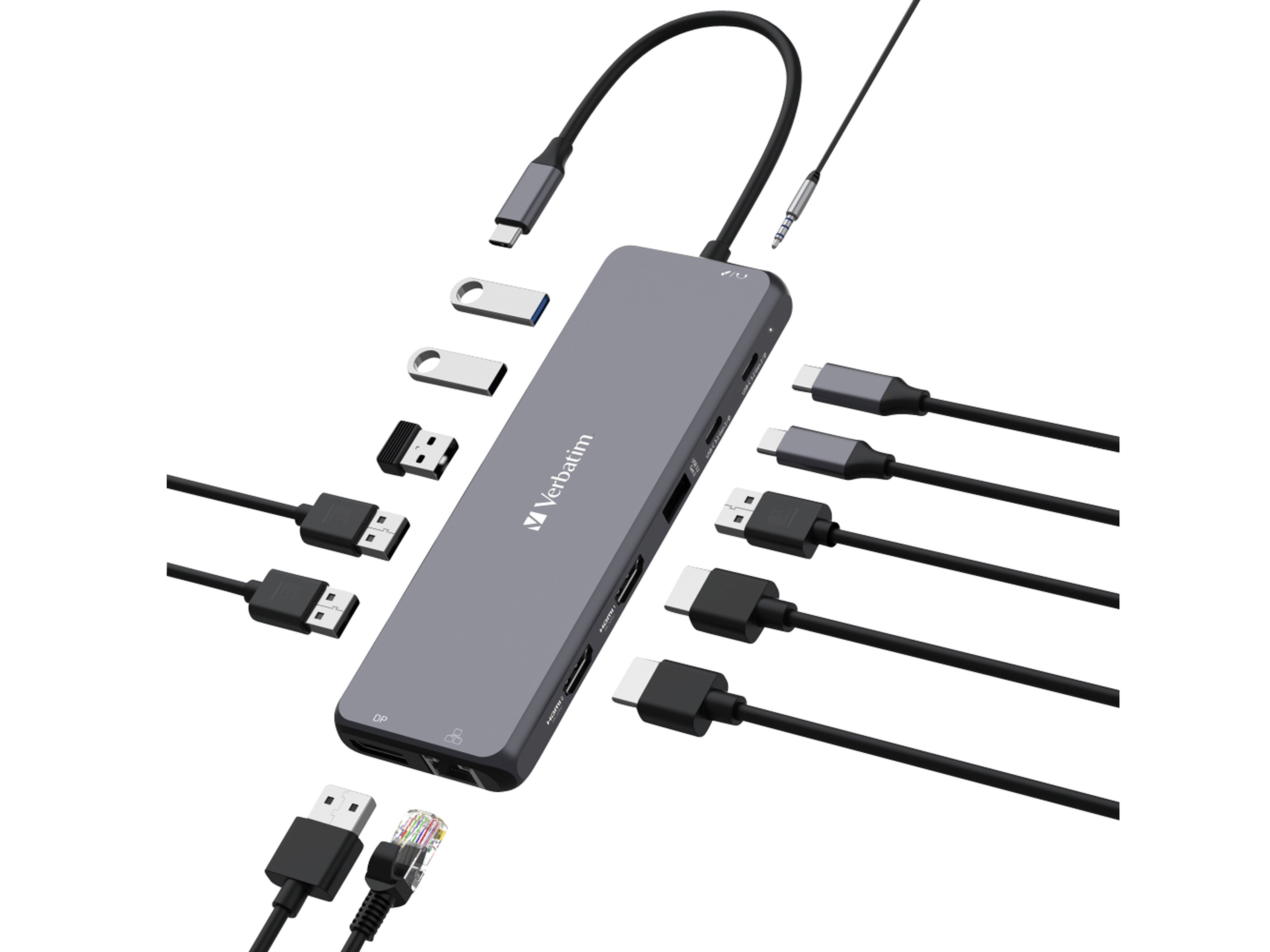 VERBATIM USB-C Pro Multiport Hub CMH-13 VERBATIM USB-C Pro Multiport Hub CMH-13