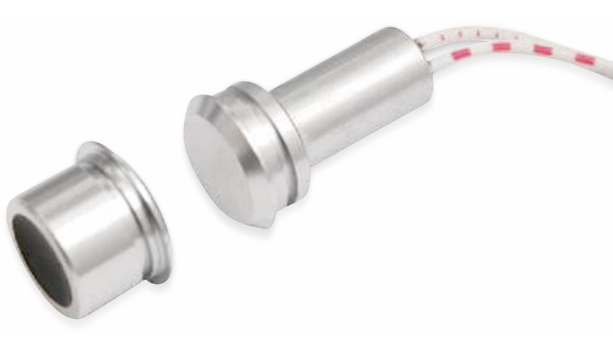Tür-Fenster- Einlaßkontakt, 36 V/0,5 A, Ø12x25mm, Aluminium Tür-Fenster- Einlaßkontakt, 36 V/0,5 A, Ø12x25mm, Aluminium
