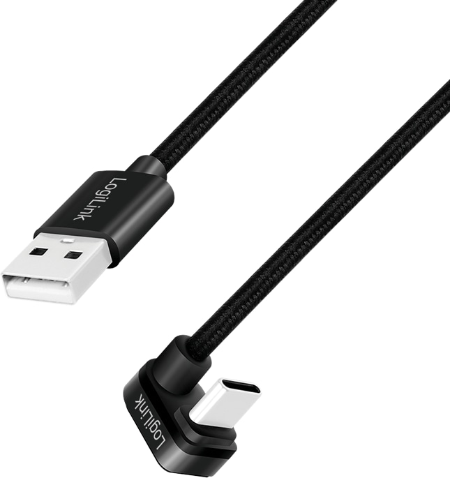 LOGILINK USB 2.0 Typ-C Kabel CU0192, USB-A, Alu, schwarz, 1 m LOGILINK USB 2.0 Typ-C Kabel CU0192, USB-A, Alu, schwarz, 1 m