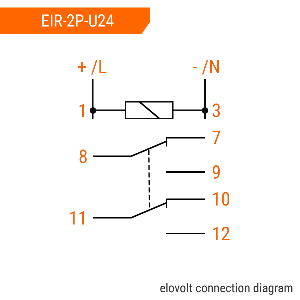 ELOVOLT Schaltrelais EIR-2P-U24, 2x 8 A, 24 V, 2 Wechsler ELOVOLT Schaltrelais EIR-2P-U24, 2x 8 A, 24 V, 2 Wechsler