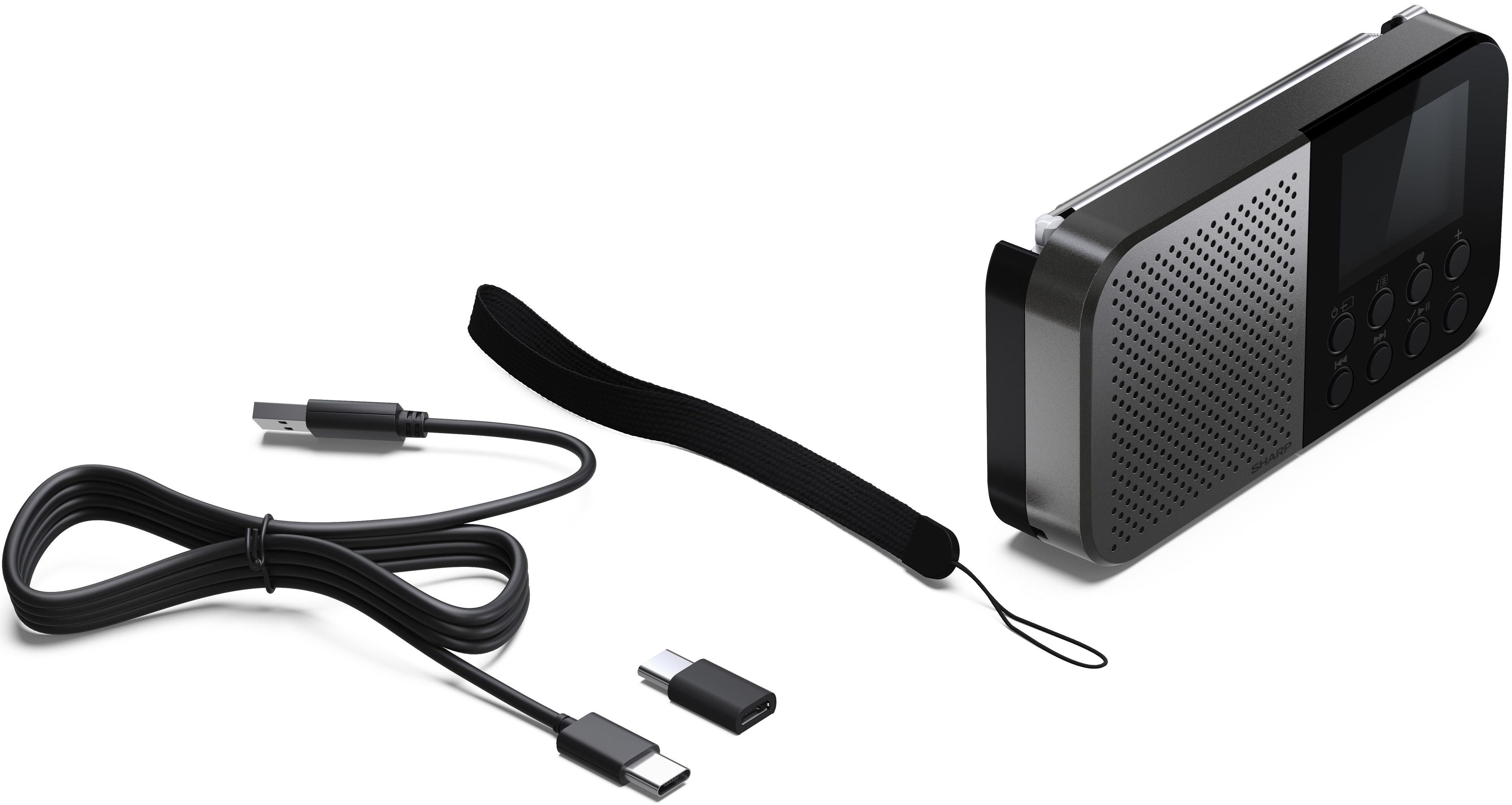 SHARP Digitalradio-tragbar DR-P520, schwarz, DAB+, Bluetooth, USB-C SHARP Digitalradio-tragbar DR-P520, schwarz, DAB+, Bluetooth, USB-C