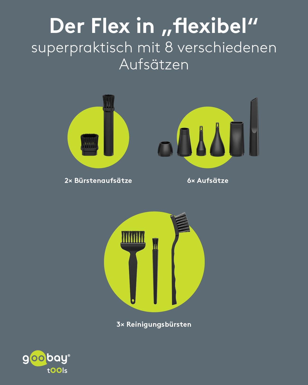 GOOBAY TOOLS Staubgebläse Advanced, 100 W, mit 11 Aufsätzen GOOBAY TOOLS Staubgebläse Advanced, 100 W, mit 11 Aufsätzen