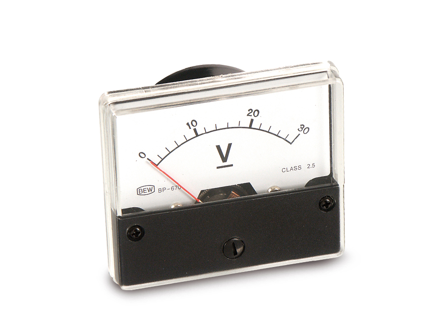 Drehspul-Einbauinstrument, 0...30 V-